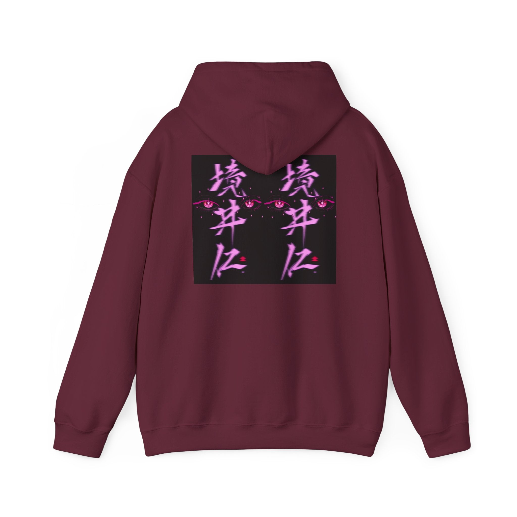 Vaporwave Kanji Hoodie — Neon Pink Japanese Script Streetwear