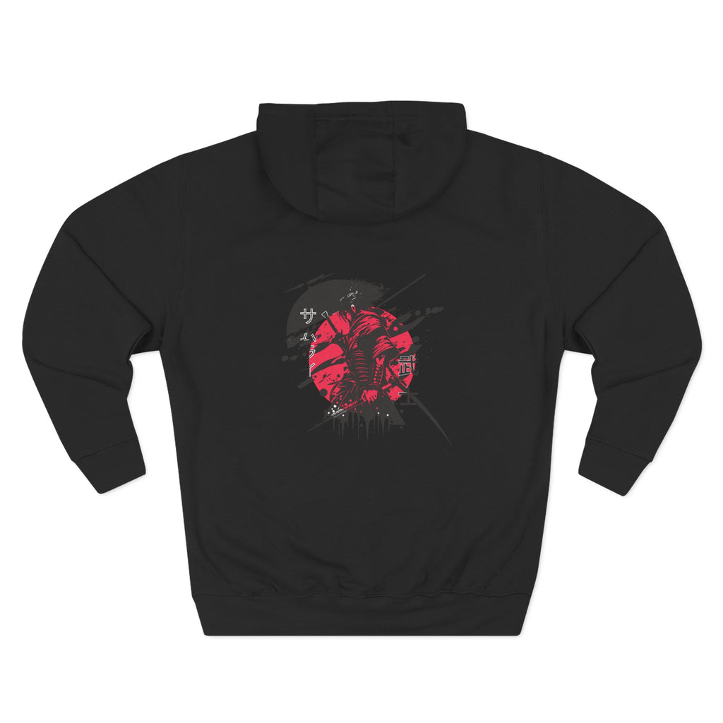 Grunge Rising Hoodie — Red Sun Graphic Fleece Hoodie