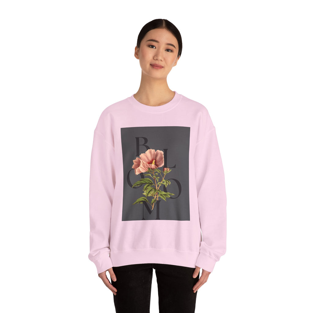 Floral Bloom Sweatshirt — Vintage Pink Flower Graphic Crewneck