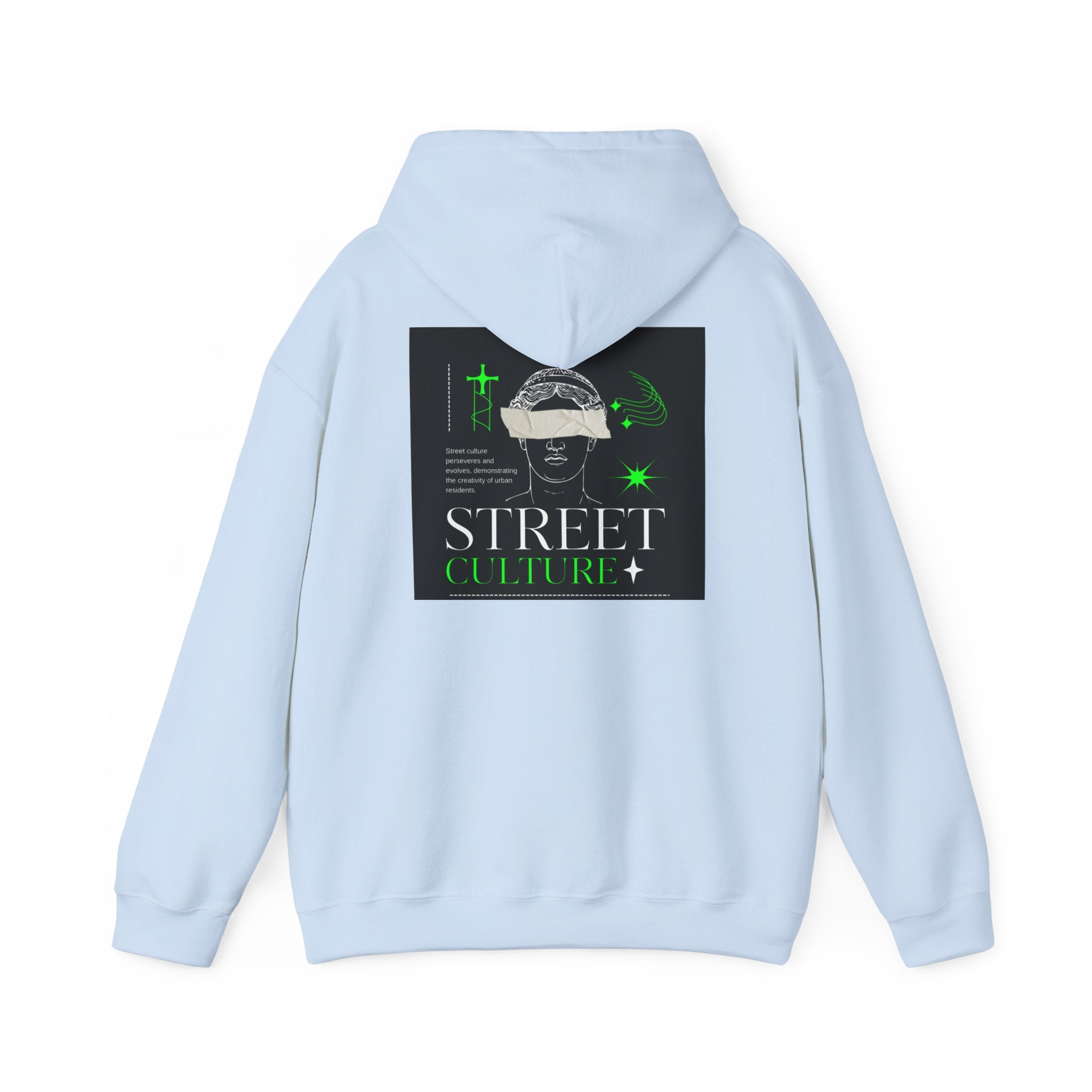 Street Culture Hoodie — Neon Green Graphic Urban Skull Sweatshirt
