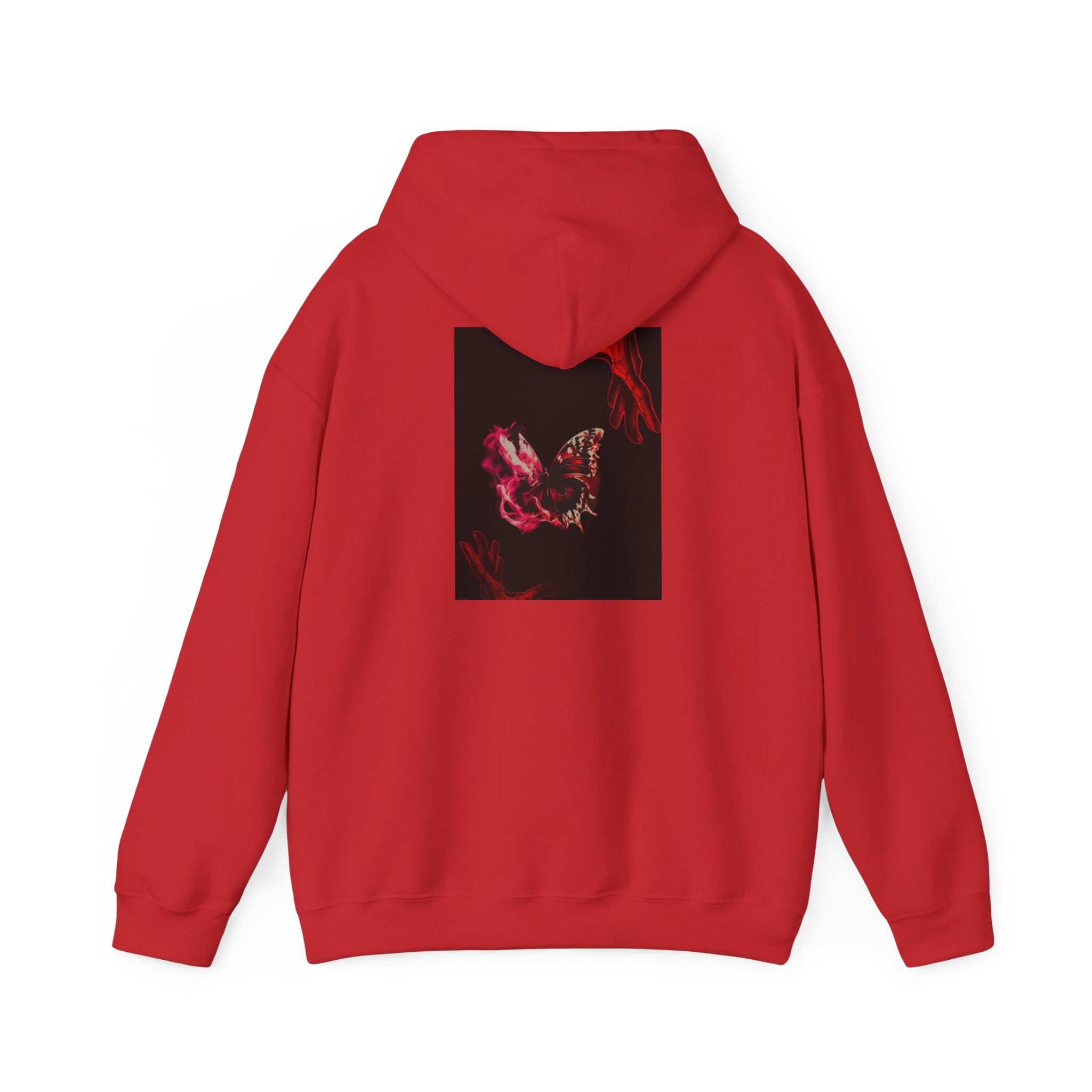 Floral Smoke Hoodie — Dark Red Rose Graphic Hooded Sweatshirt