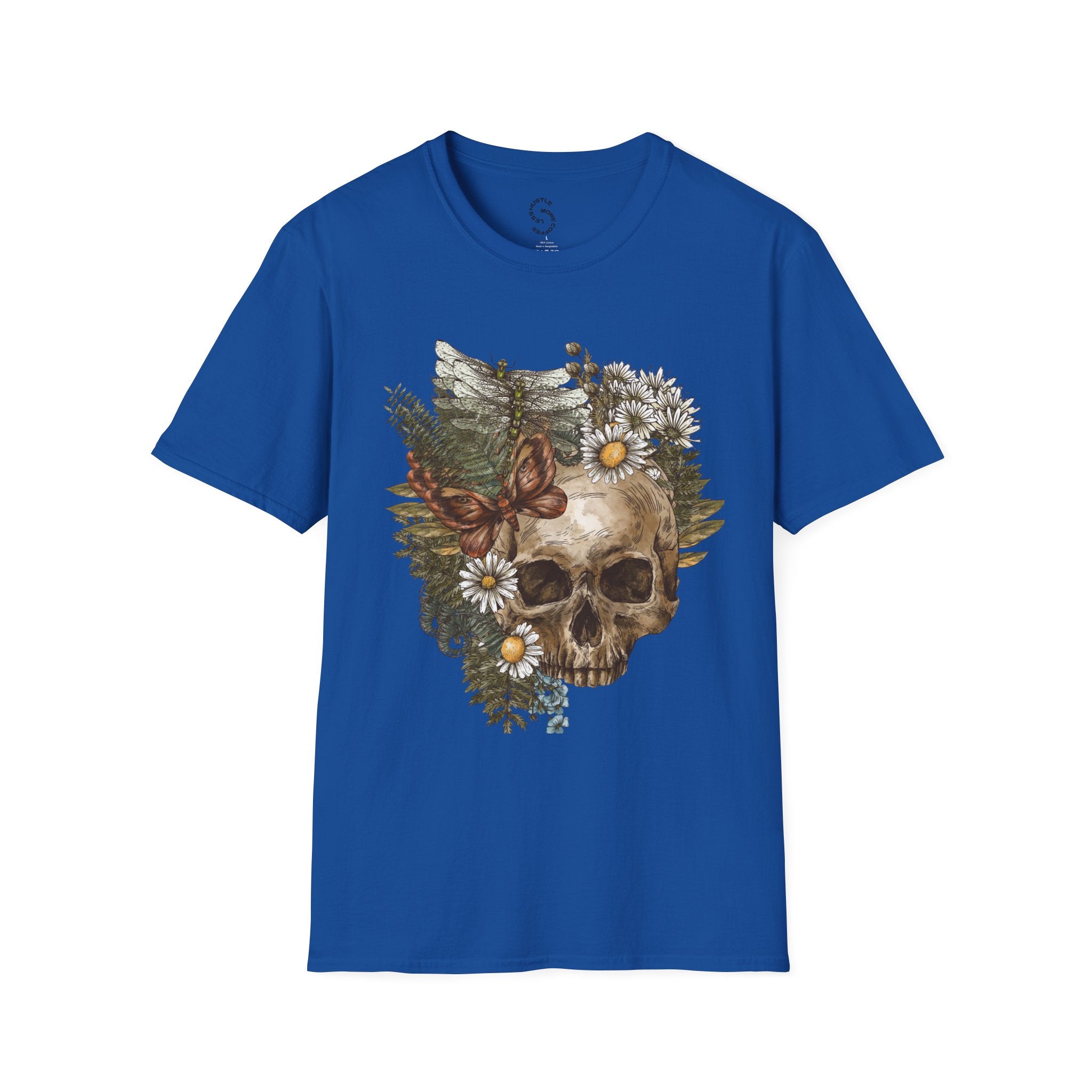 Skull & Daisies Graphic T-Shirt — Botanical Skull Floral Tee