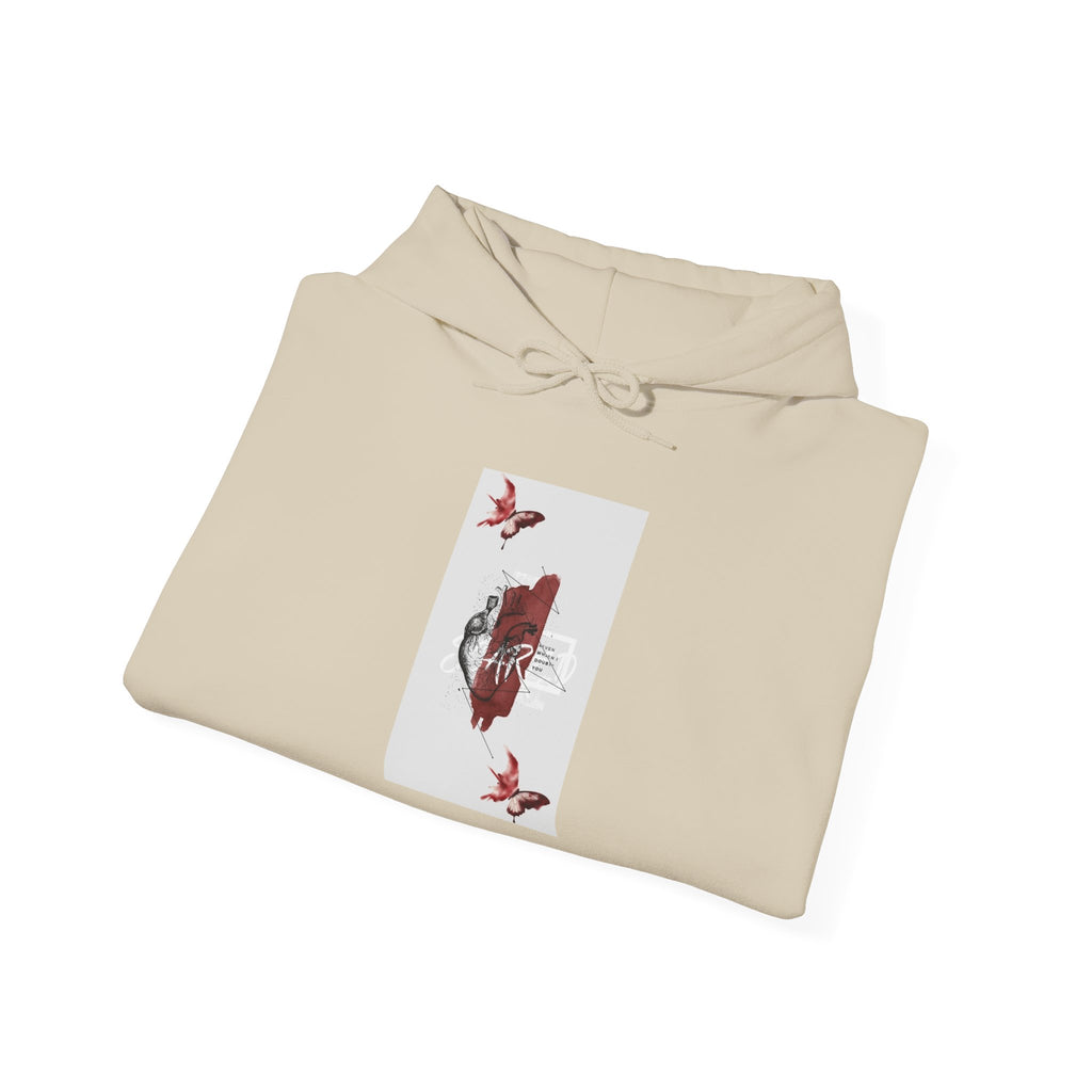Hoodie — Romantic Red Rose & Butterflies Graphic Hoodie