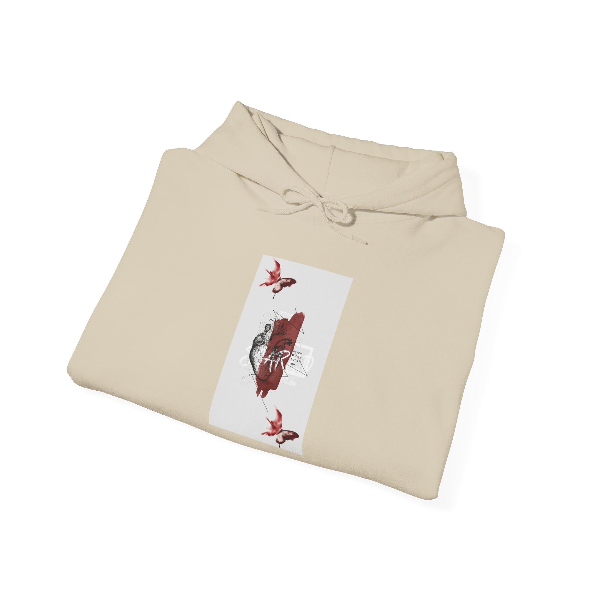 Hoodie — Romantic Red Rose & Butterflies Graphic Hoodie