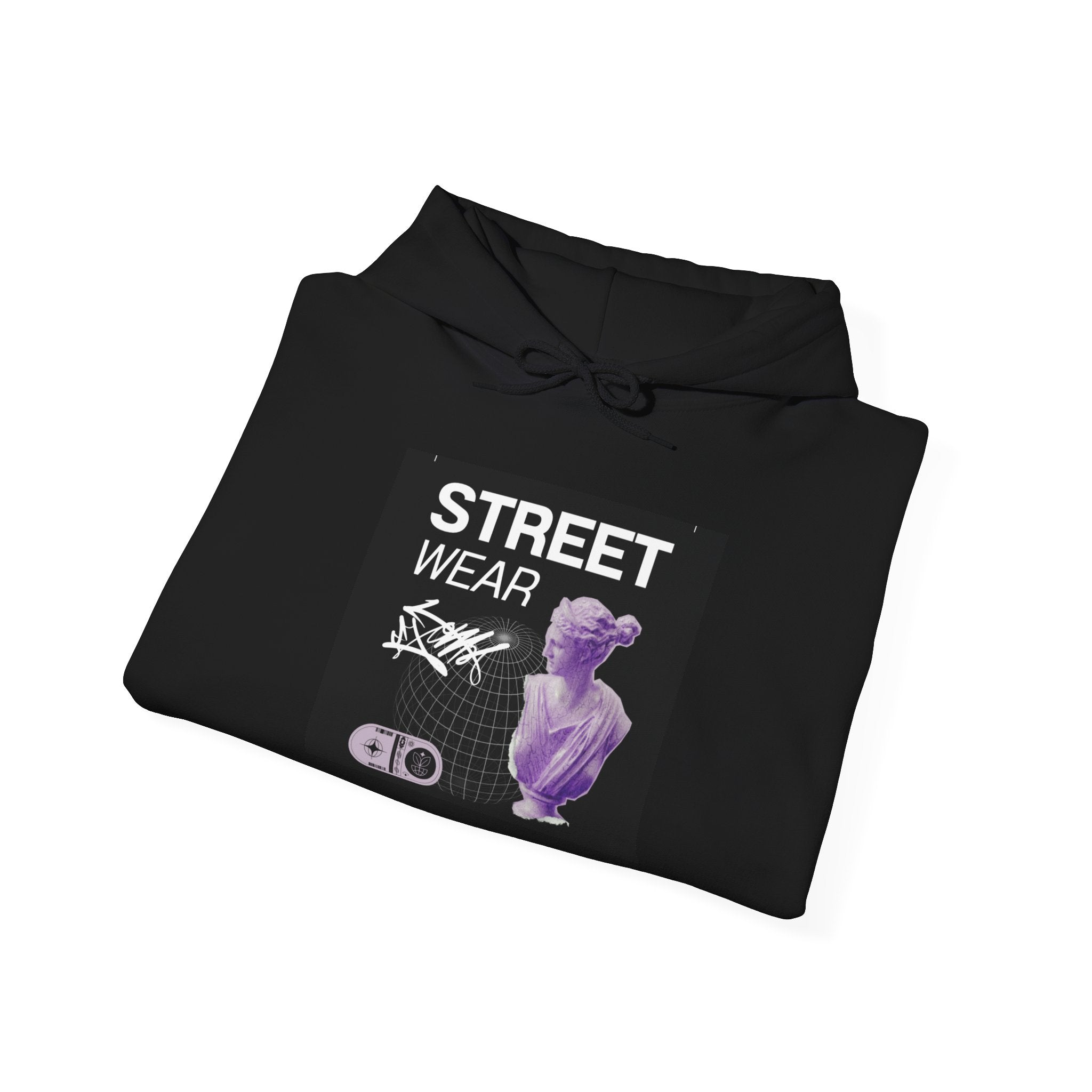 Streetwear Hoodie — 'STREET WEAR' Vaporwave Statue Graphic Pullover