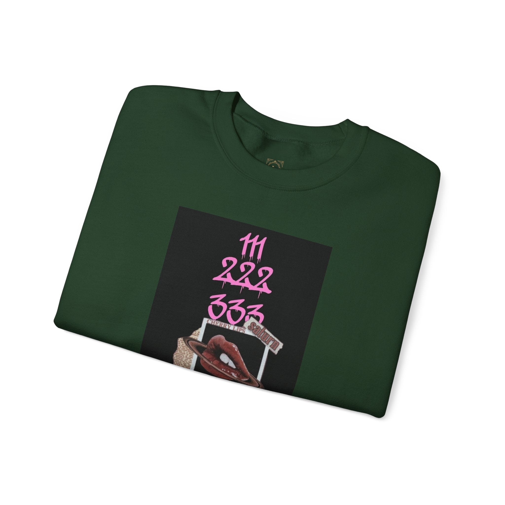 Crewneck Sweatshirt — Vintage Phone Collage with Pink Numbers & 'LEGACIESS' Back Logo