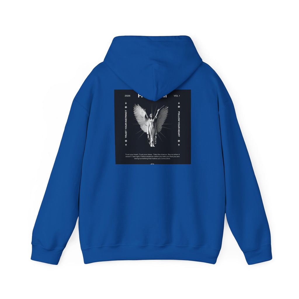 Freedom Angel Hoodie — Gothic Black & White Angel Wings Sweatshirt