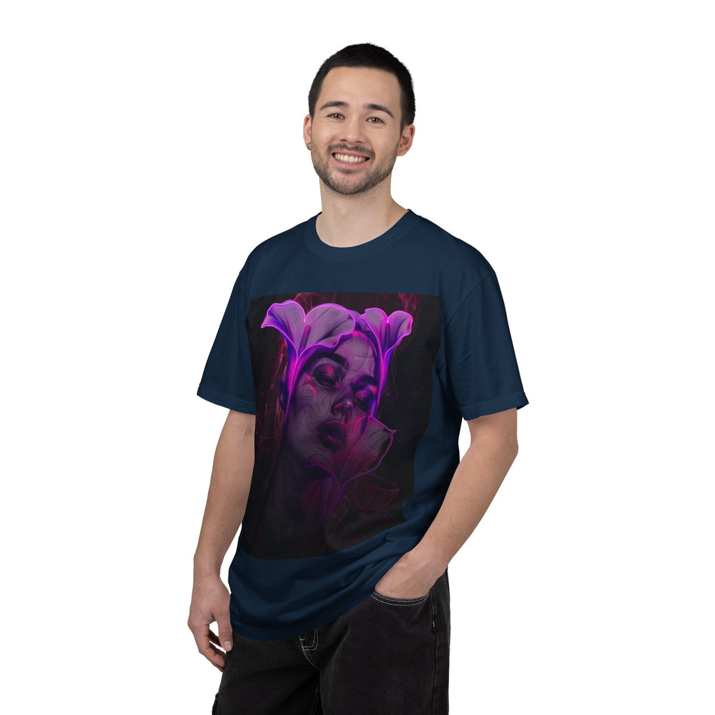 Mystic Purple Portrait T‑Shirt — Legaciess Logo Back