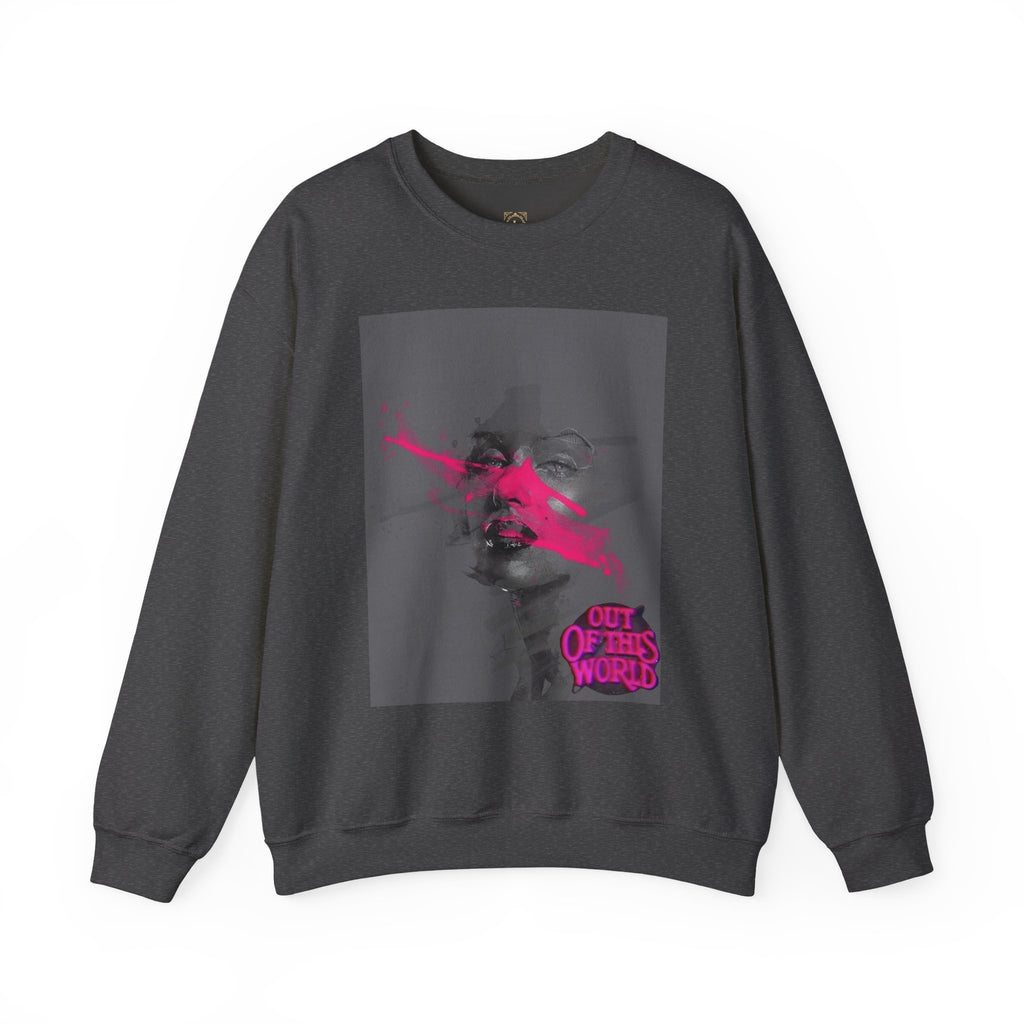 Graphic Sweatshirt — 'Out of This World' Neon Portrait Crewneck