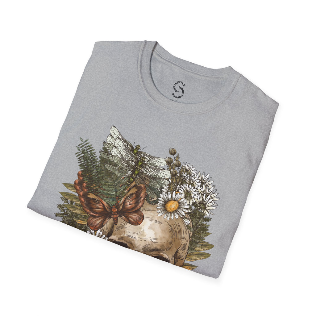 Skull & Daisies Graphic T-Shirt — Botanical Skull Floral Tee