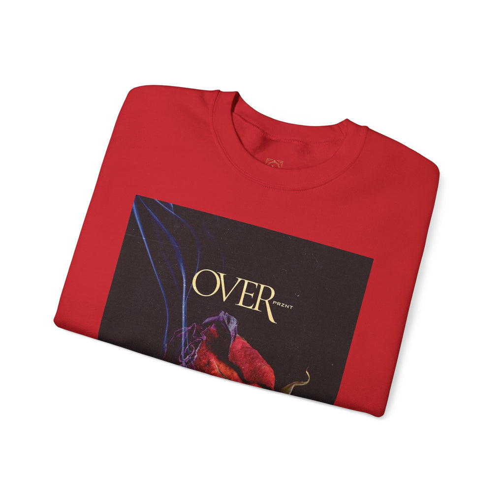 Crewneck Sweatshirt - "OVER" Rose Graphic with Legaciess Gold Logo