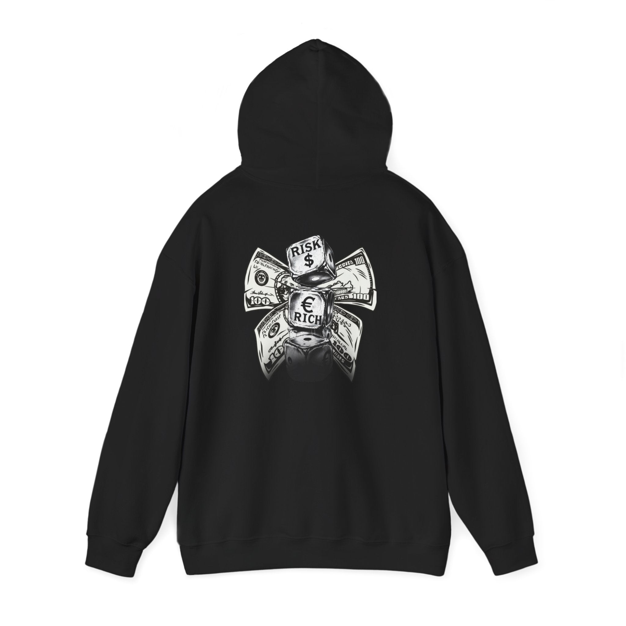 Money Bow Hoodie — Graphic Dollar Knot “Get Rich” Pullover
