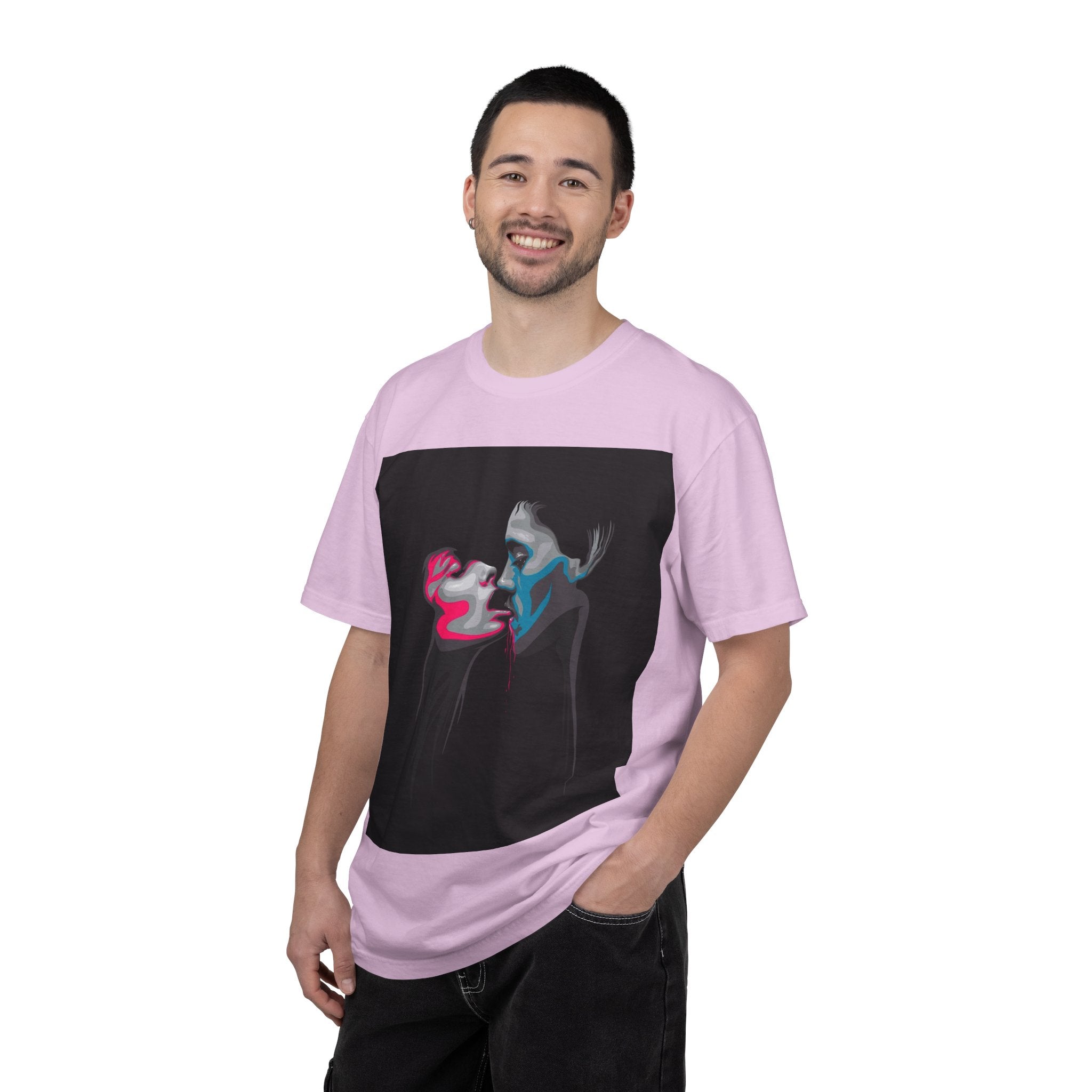 Abstract Neon Kiss T-Shirt — 'Legaciess' Back Logo Graphic Tee