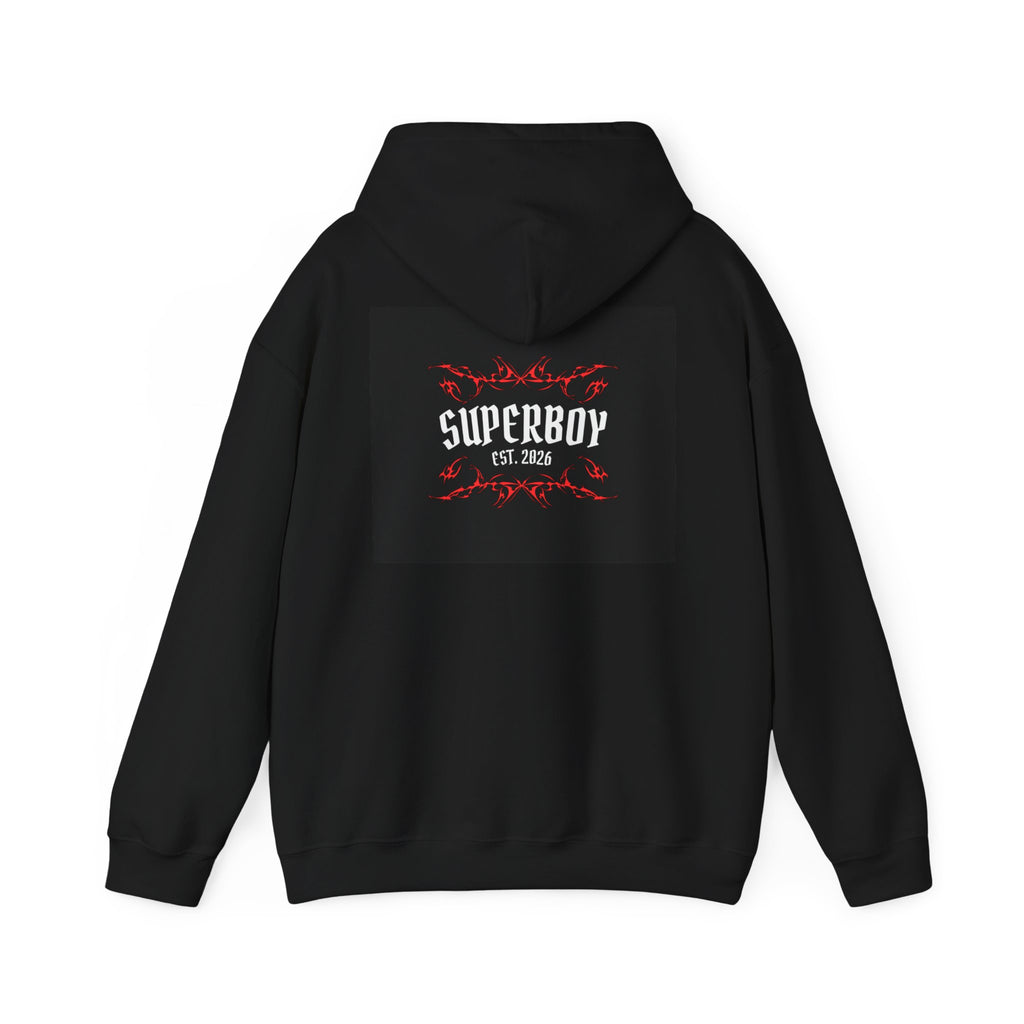 Superboy Hoodie — Vintage Crest 'Superboy Est. 2026' Graphic Pullover
