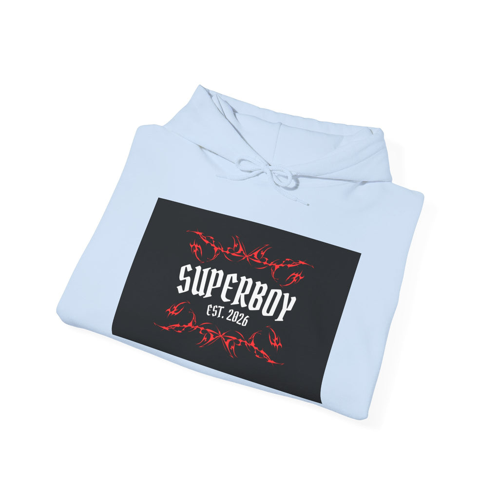 Superboy Hoodie — Vintage Crest 'Superboy Est. 2026' Graphic Pullover