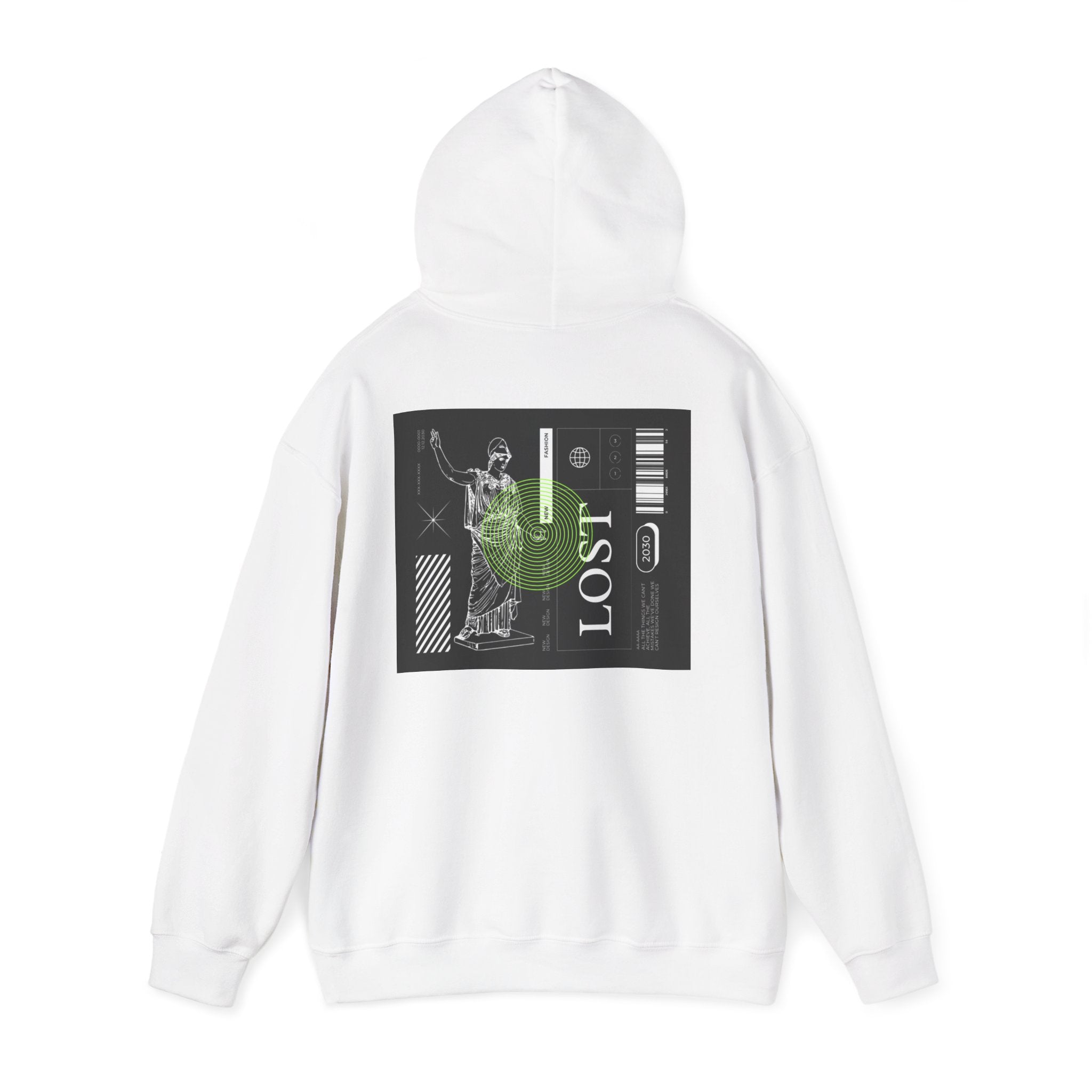 Lost World Hoodie — Vaporwave Glitch Graphic Pullover