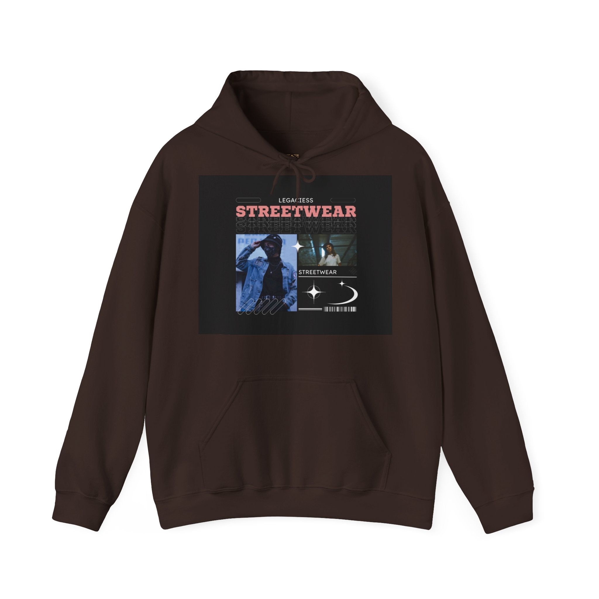 Streetwear Collage Hoodie — Retro Urban Graphic Sweatshirt