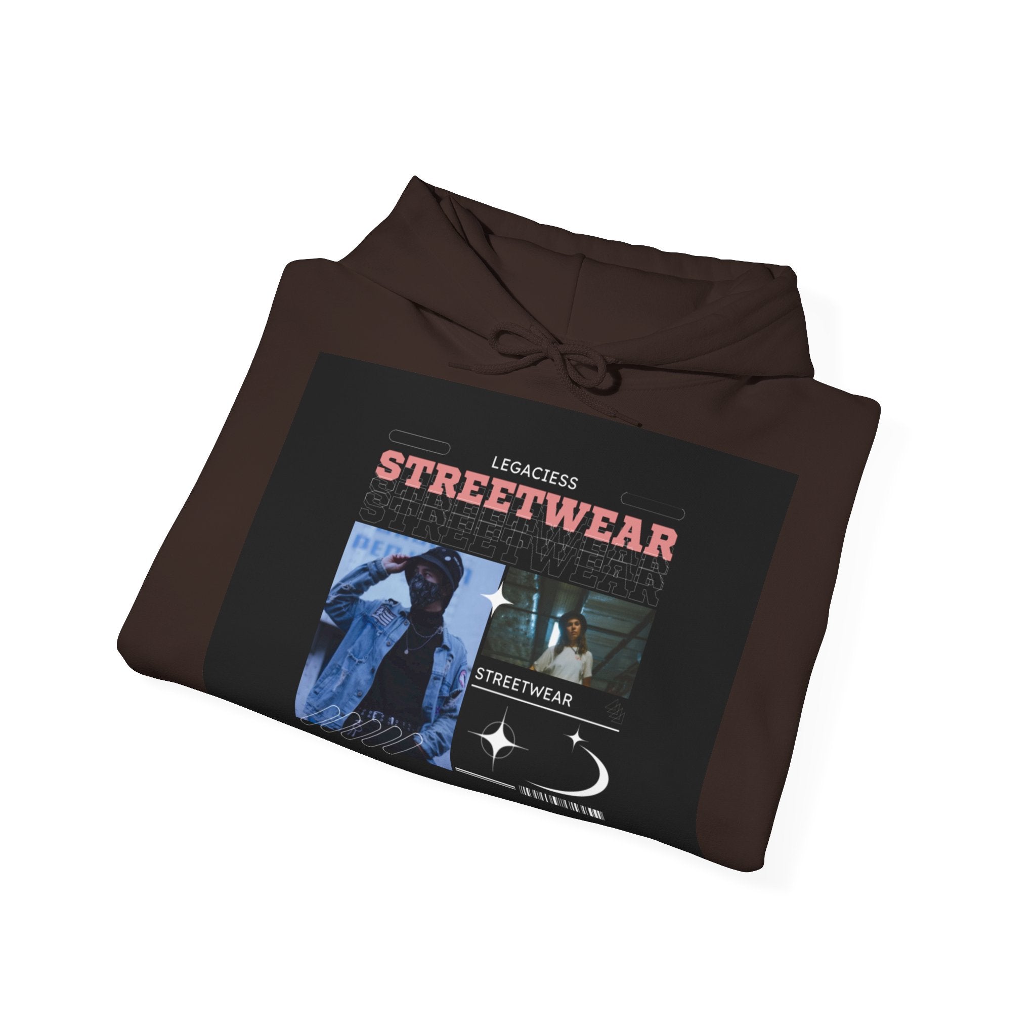 Streetwear Collage Hoodie — Retro Urban Graphic Sweatshirt