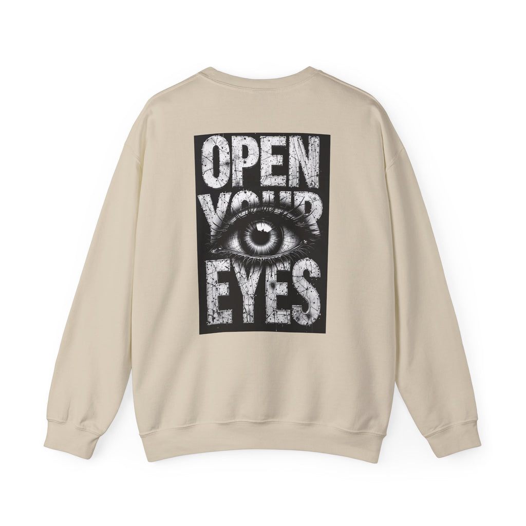 Open Your Eyes Crewneck Sweatshirt — Graphic Eye Design