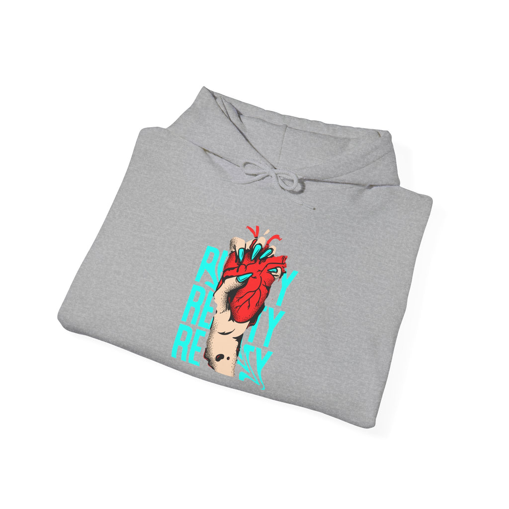 Heart in Hand Hoodie — 'Ready' Graphic Pullover