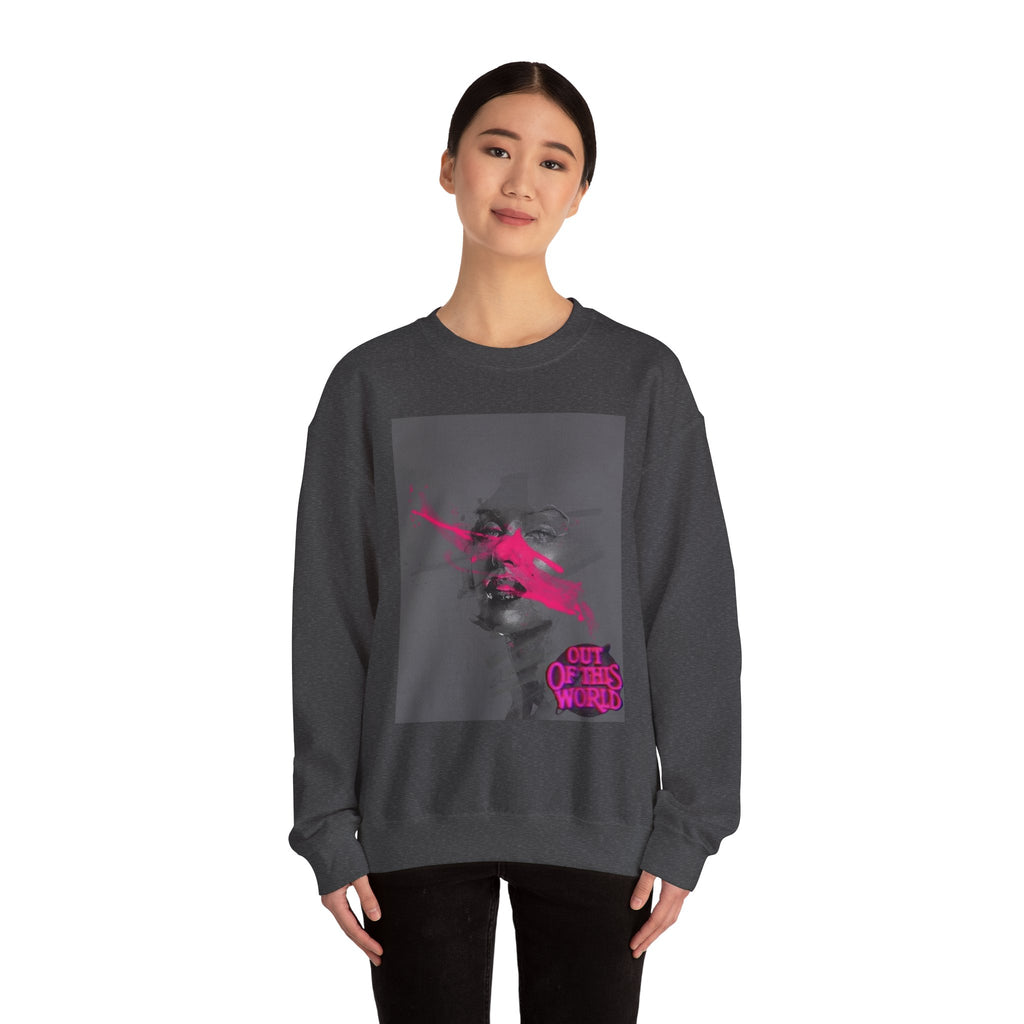 Graphic Sweatshirt — 'Out of This World' Neon Portrait Crewneck