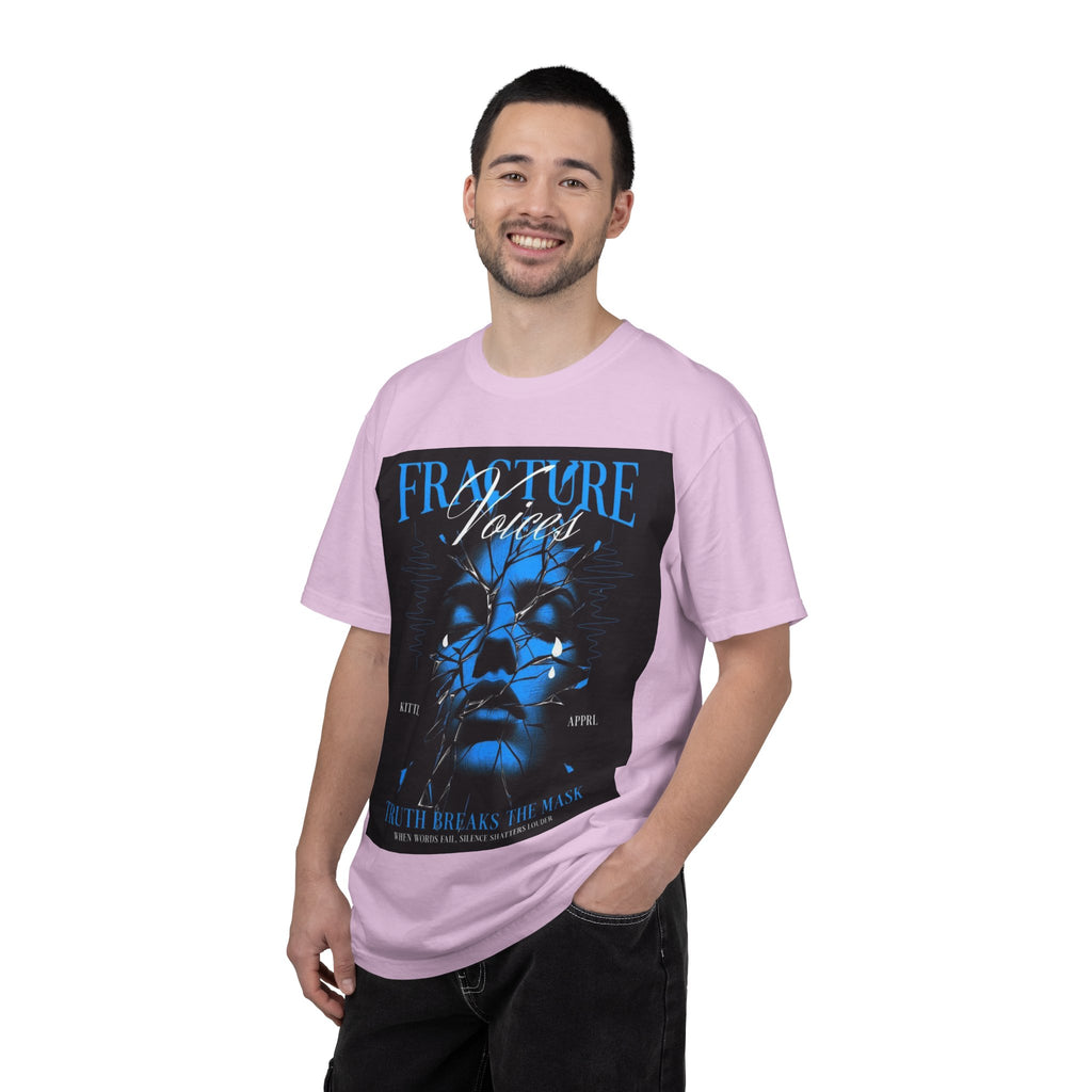Graphic T-Shirt — "Fracture Voices" Blue Face Design (Back "Legaciess" Logo)