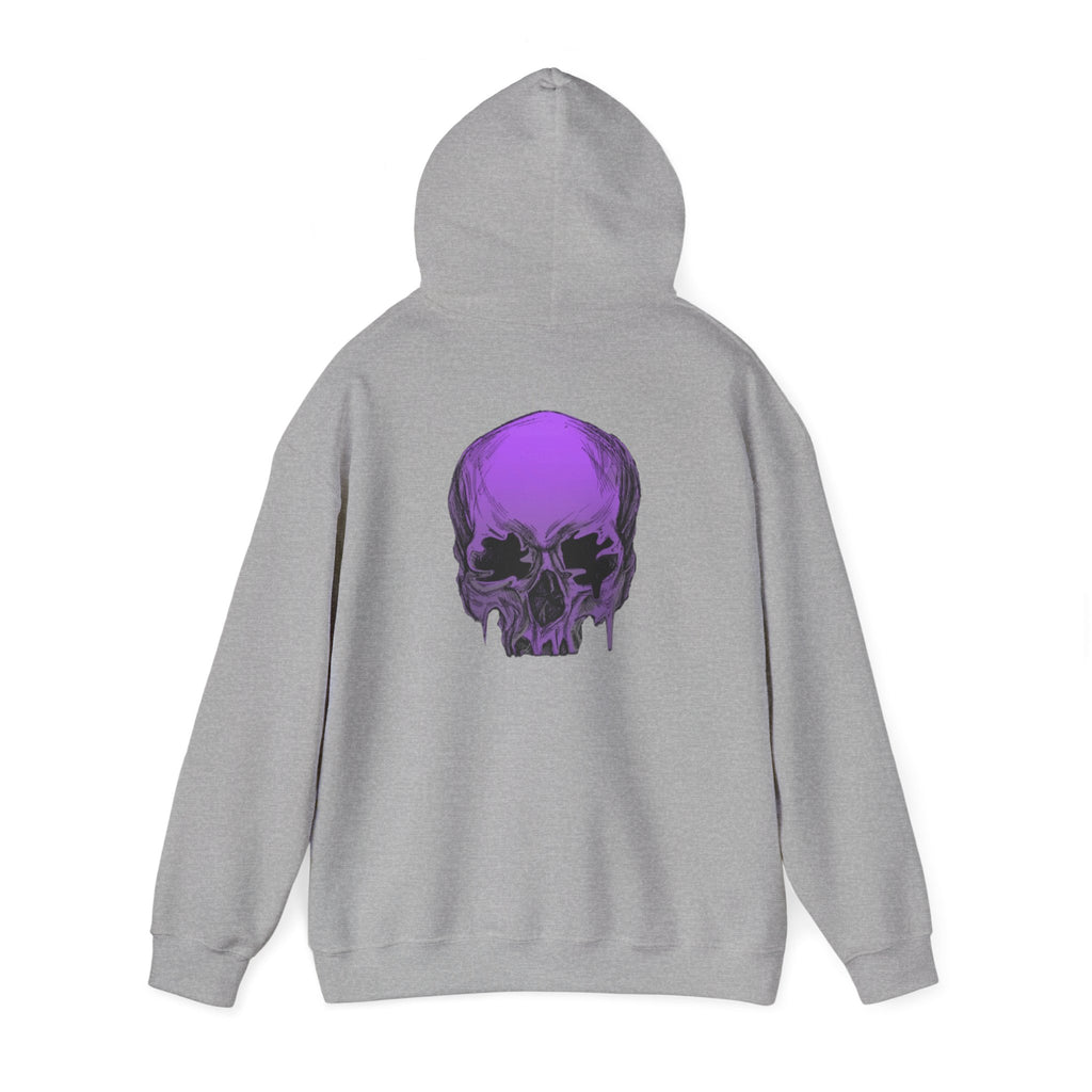 Purple Drip Skull Hoodie — Gothic Streetwear Pullover