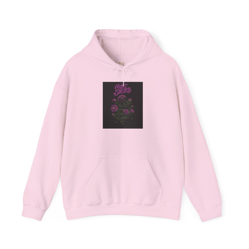 Floral Snake Hoodie — Dark Rose Garden Graphic Sweatshirt