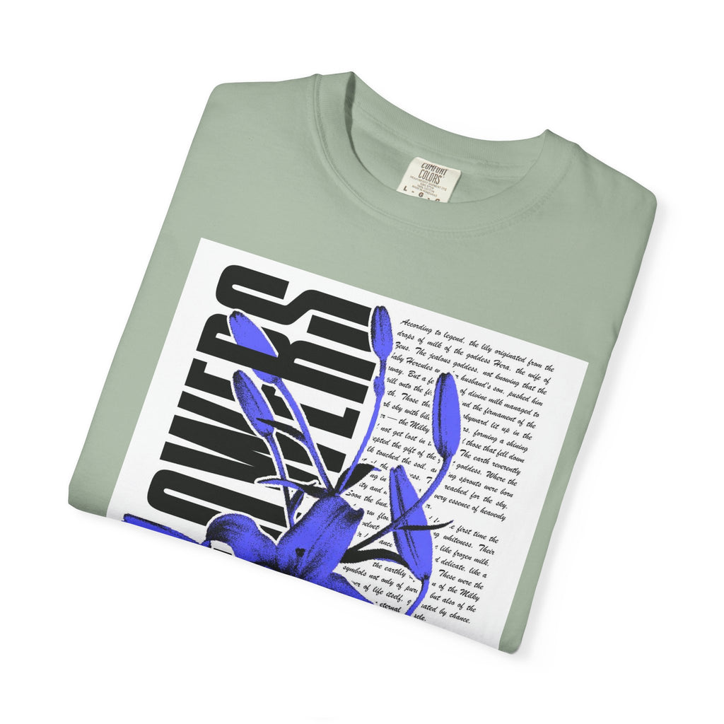Floral Legacy Graphic T-Shirt — Bold Blue Orchid Design