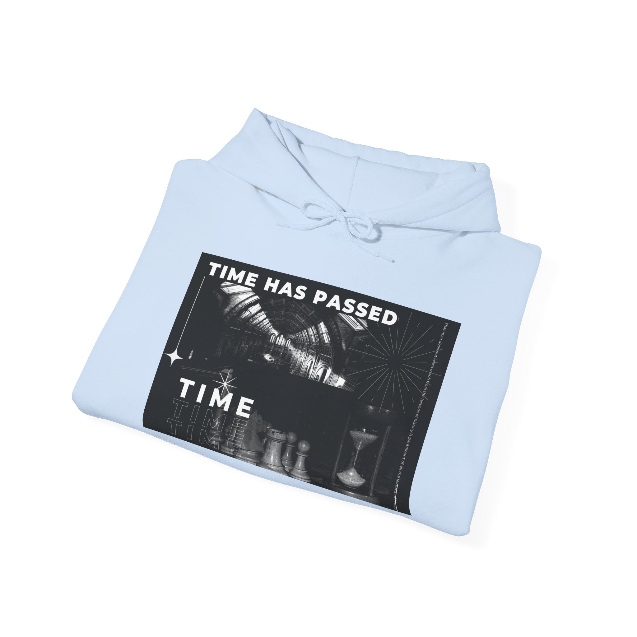 Time Has Passed Hoodie — Vintage Chess Graphic Hooded Sweatshirt