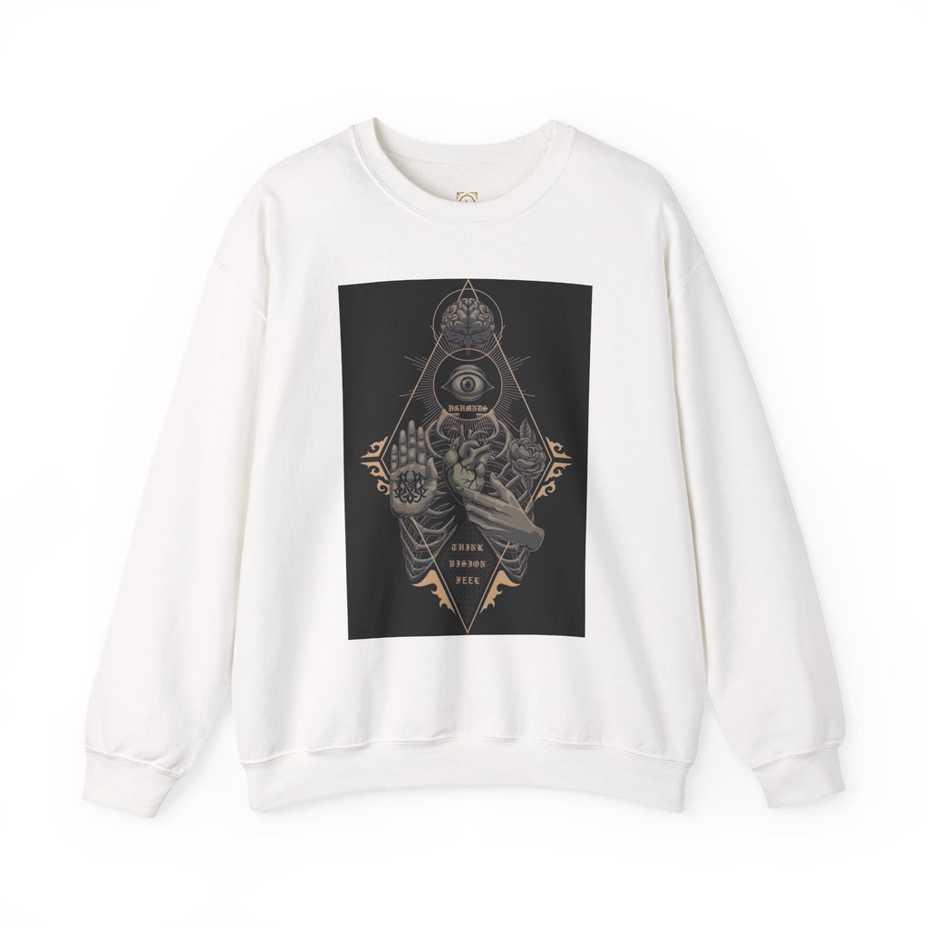 Crewneck Sweatshirt — Occult Skeleton Eye Graphic