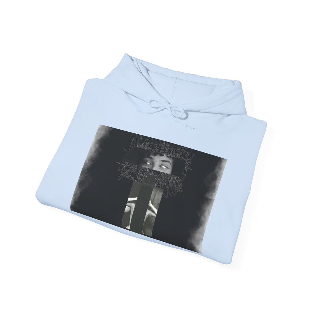 Mystic Window Hoodie — Gothic Portrait Smoke Graphic Hooded Sweatshirt