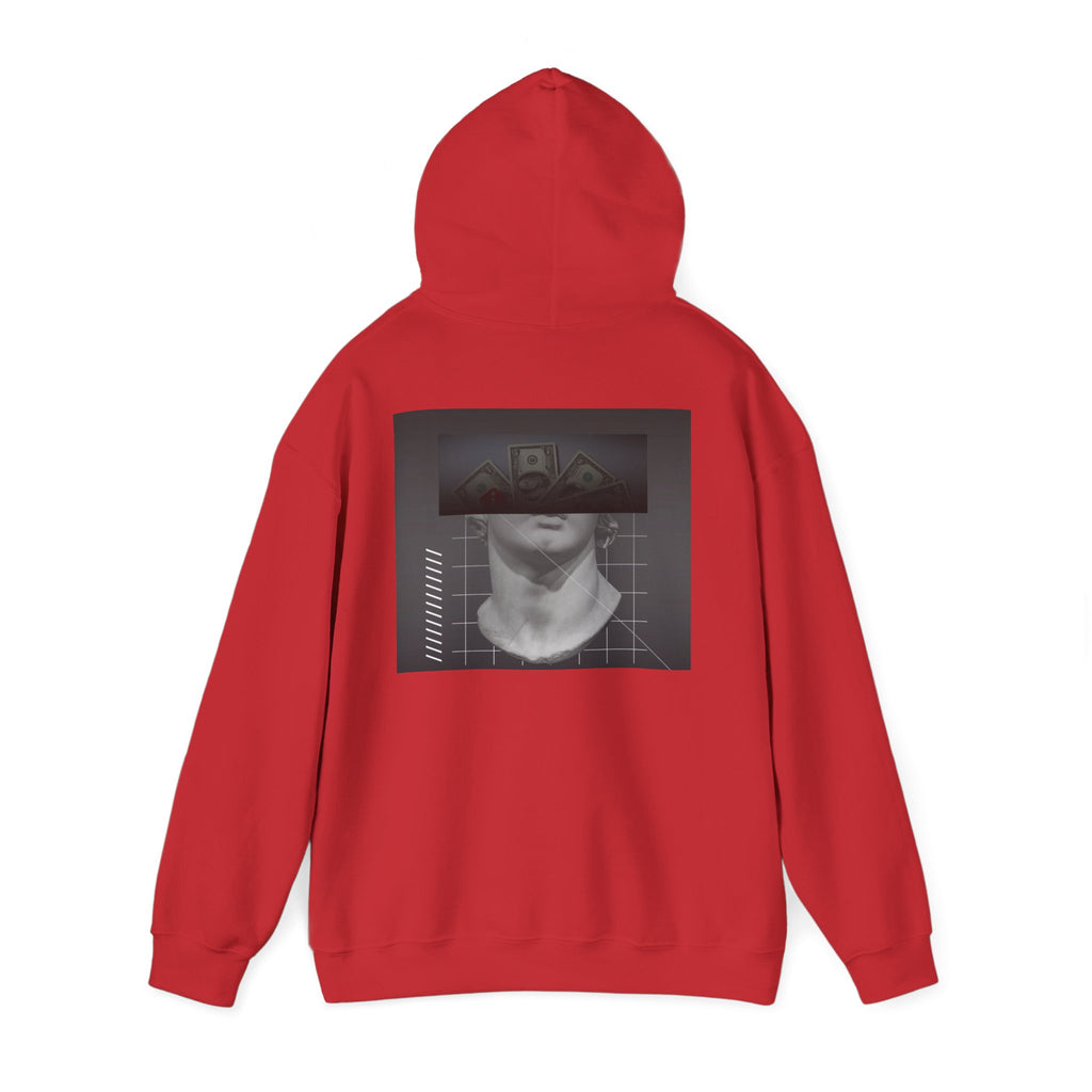 Graphic Hoodie — Black & White Glitch Portrait Hoodie