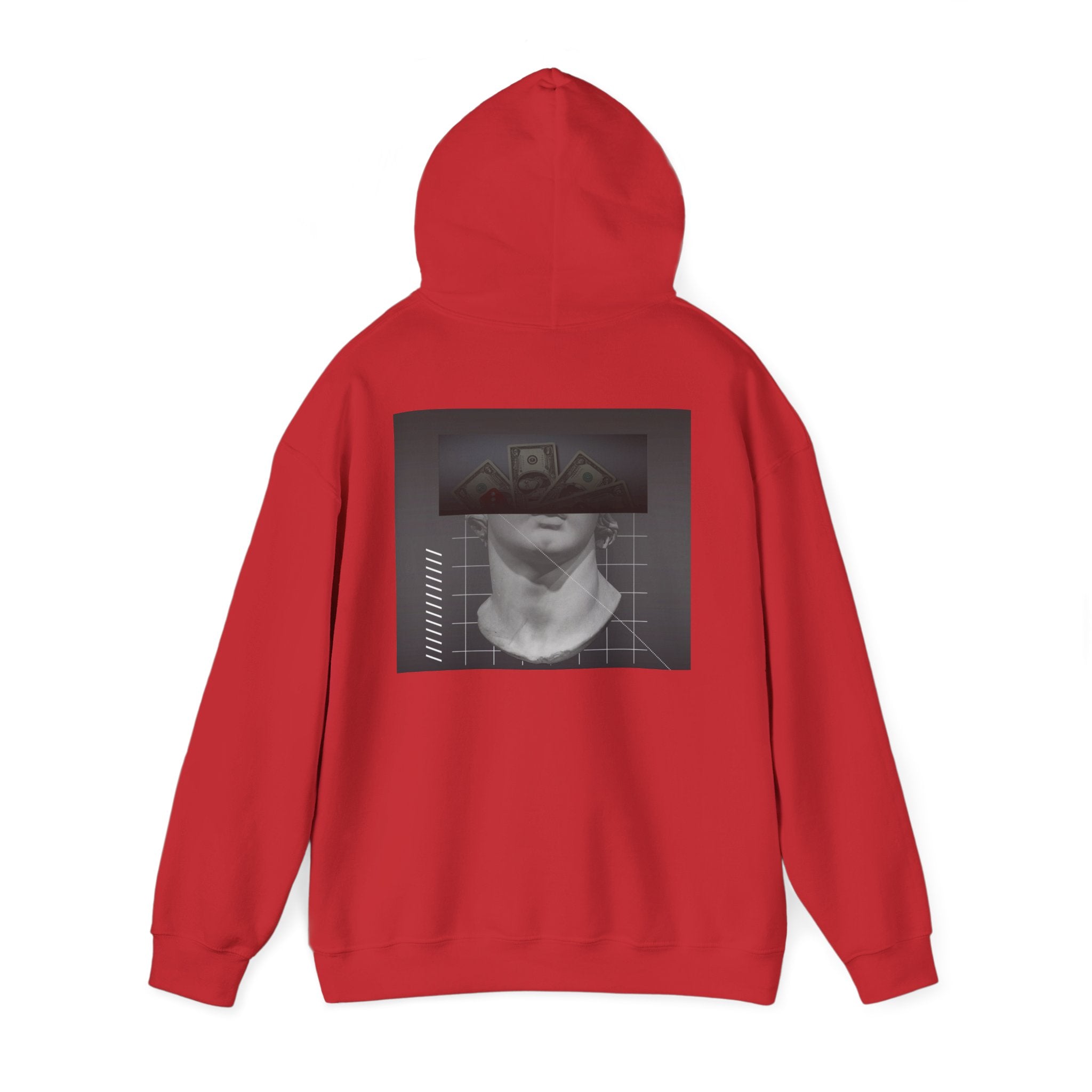 Graphic Hoodie — Black & White Glitch Portrait Hoodie