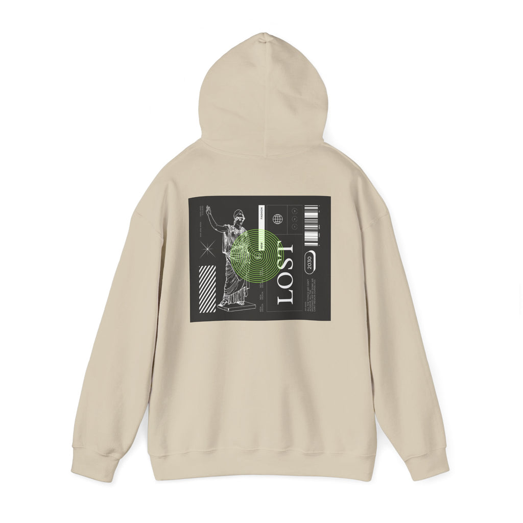 Lost World Hoodie — Vaporwave Glitch Graphic Pullover