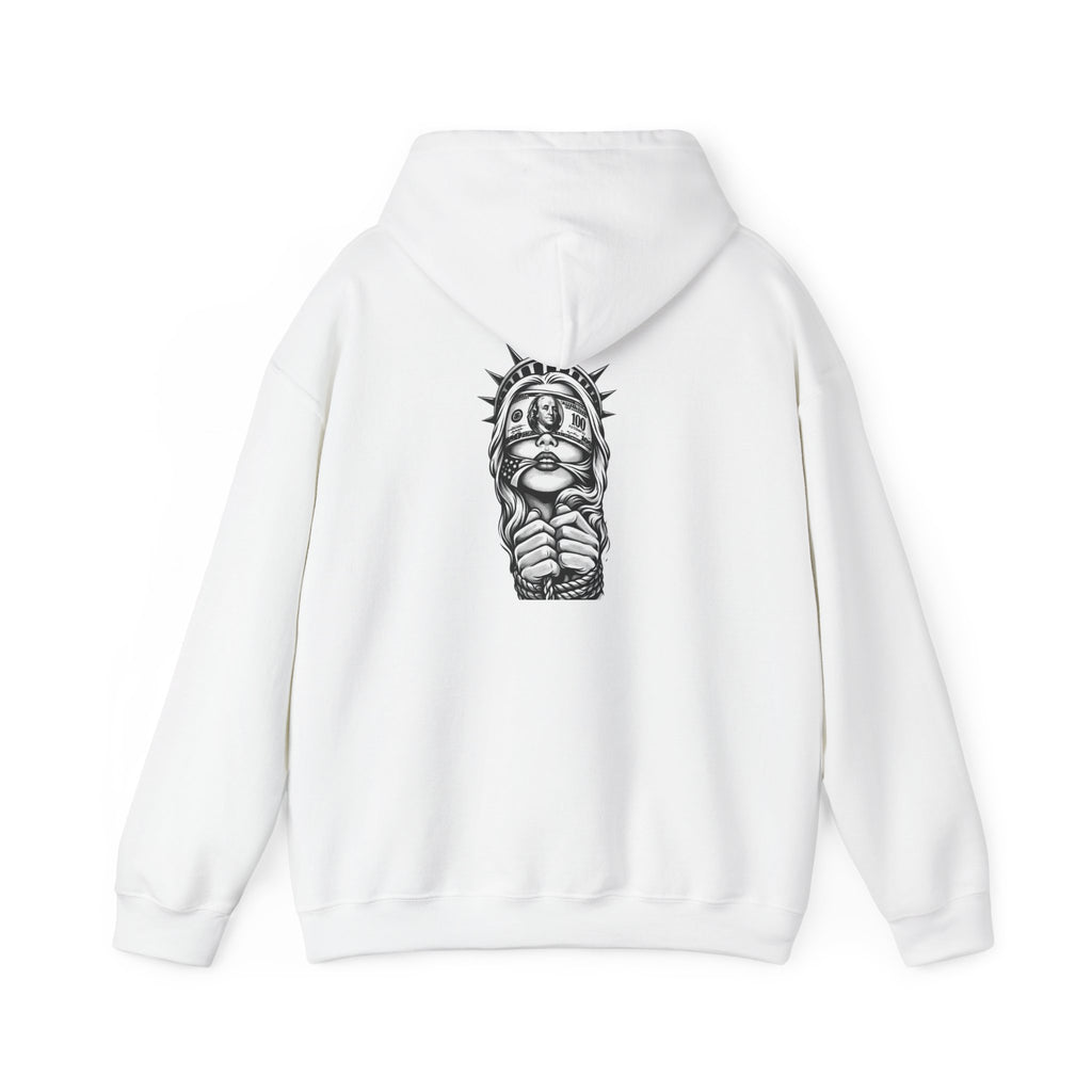 Statue of Liberty Prayer Hands Hoodie — Gothic Liberty Graphic Sweatshirt