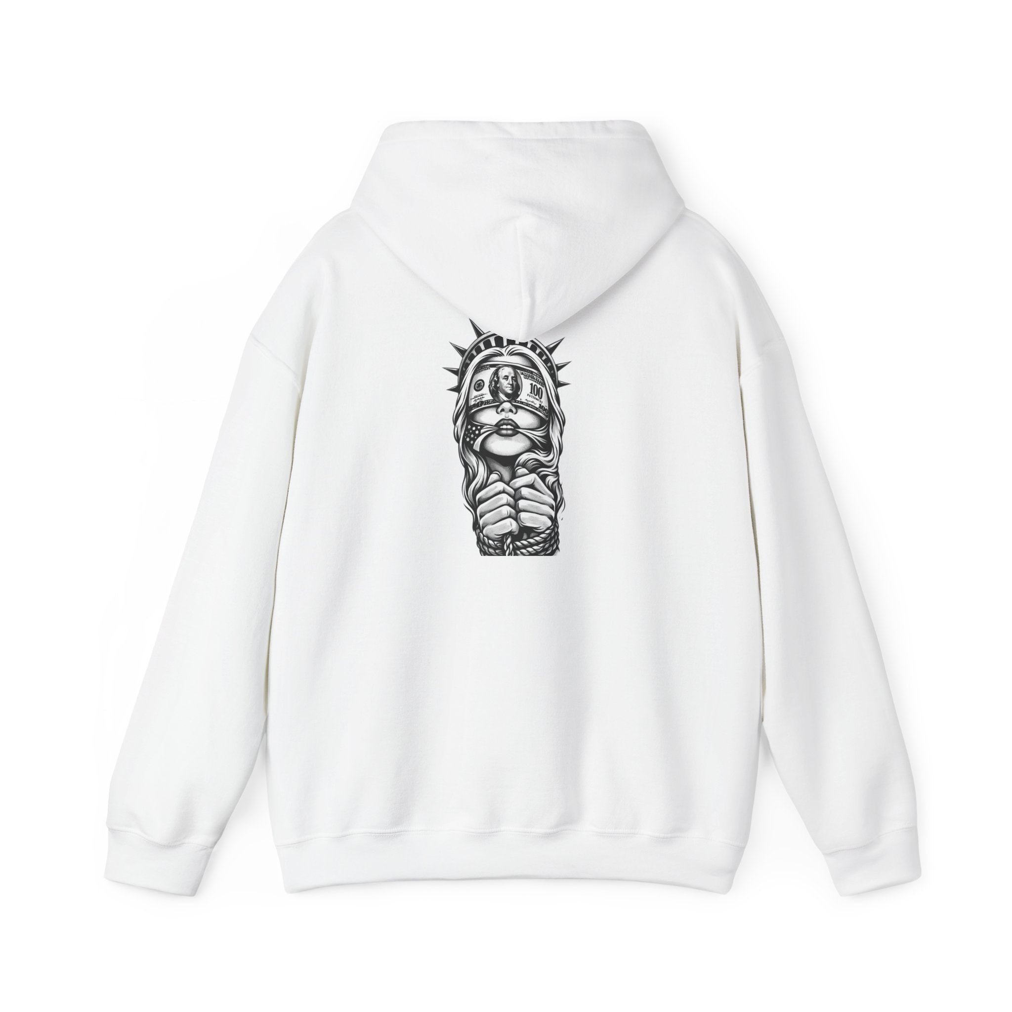 Statue of Liberty Prayer Hands Hoodie — Gothic Liberty Graphic Sweatshirt