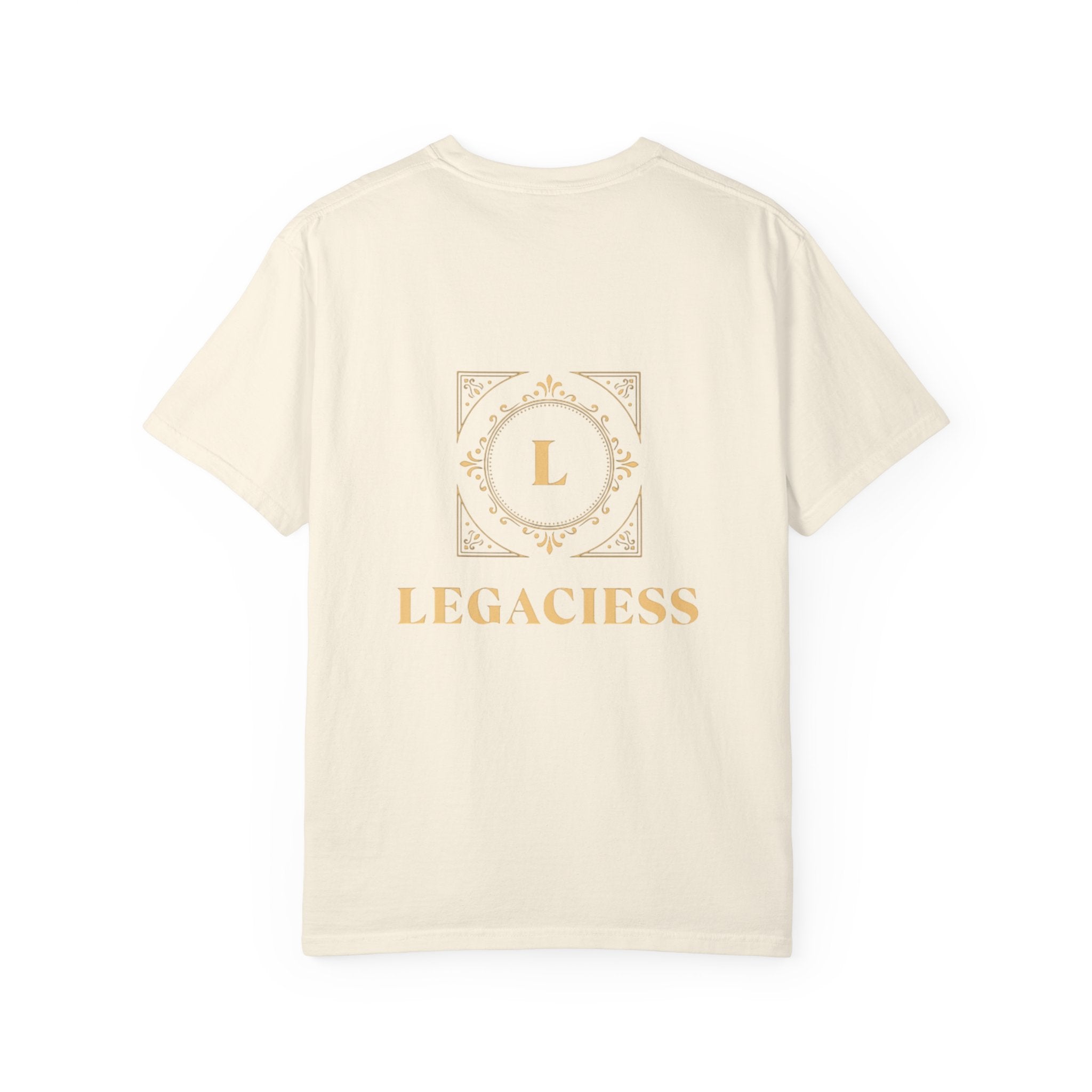 Mystic Purple Portrait T‑Shirt — Legaciess Logo Back