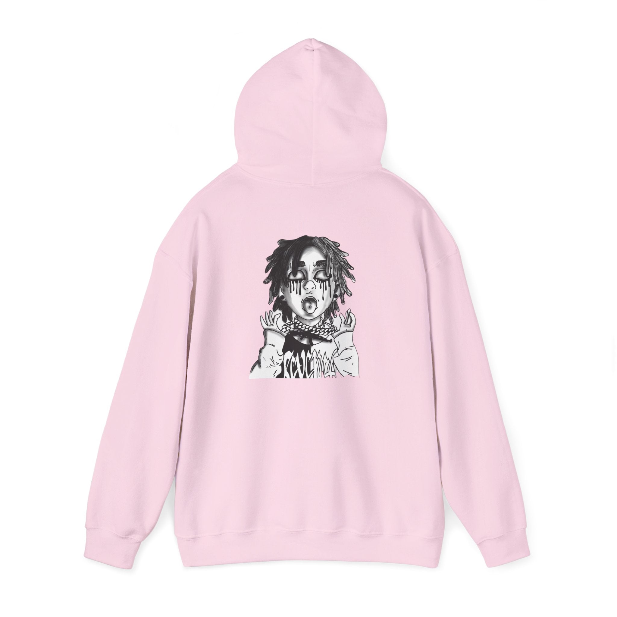 Horror Manga Hoodie — Black & White Creepy Portrait Pullover