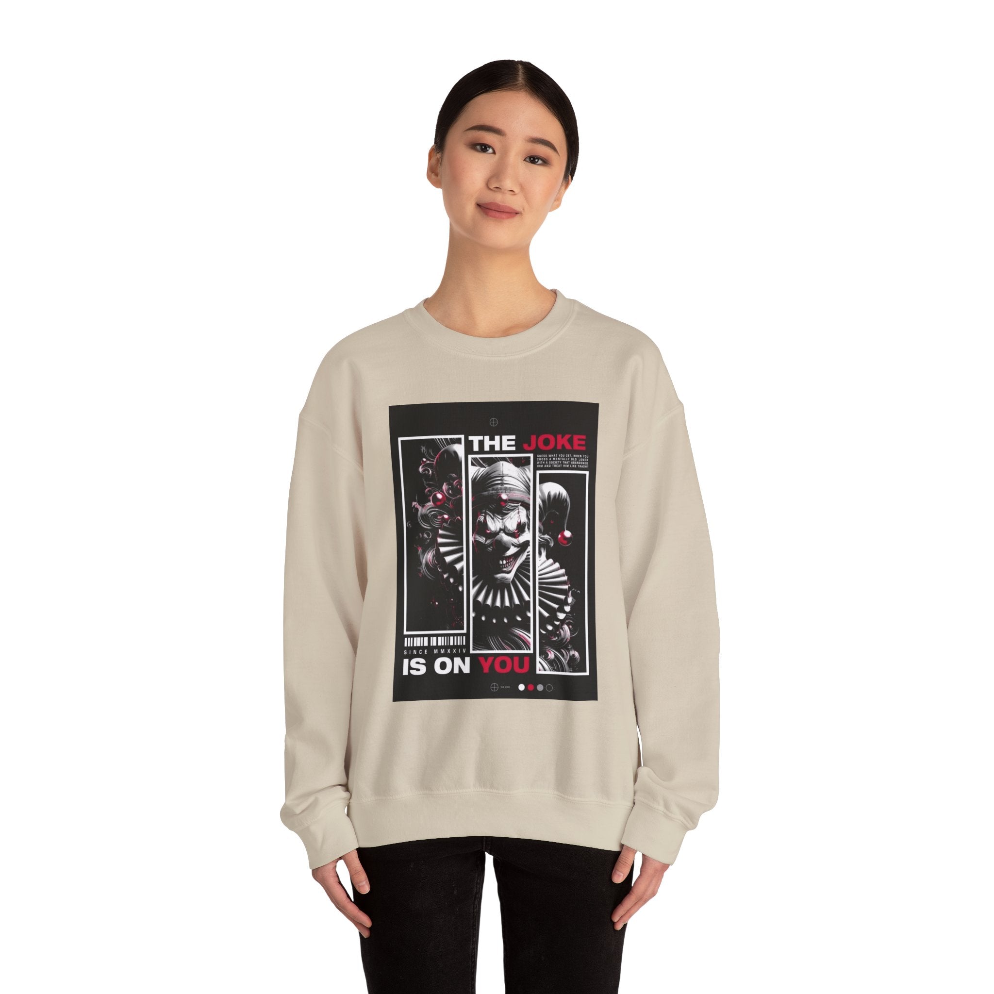 Creepy Clown "The Joke Is On You" Crewneck Sweatshirt