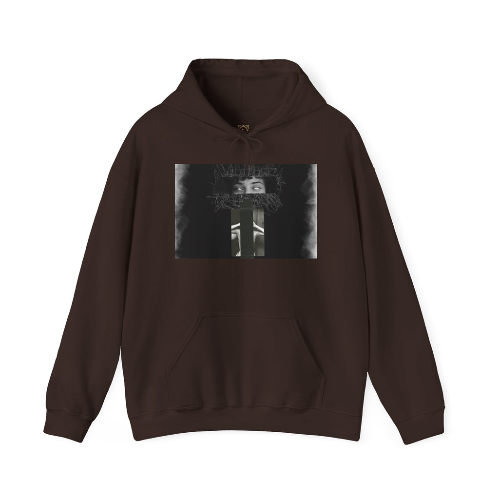 Mystic Window Hoodie — Gothic Portrait Smoke Graphic Hooded Sweatshirt