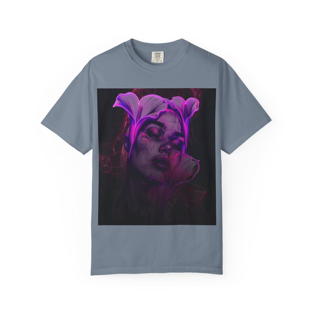 Mystic Purple Portrait T‑Shirt — Legaciess Logo Back