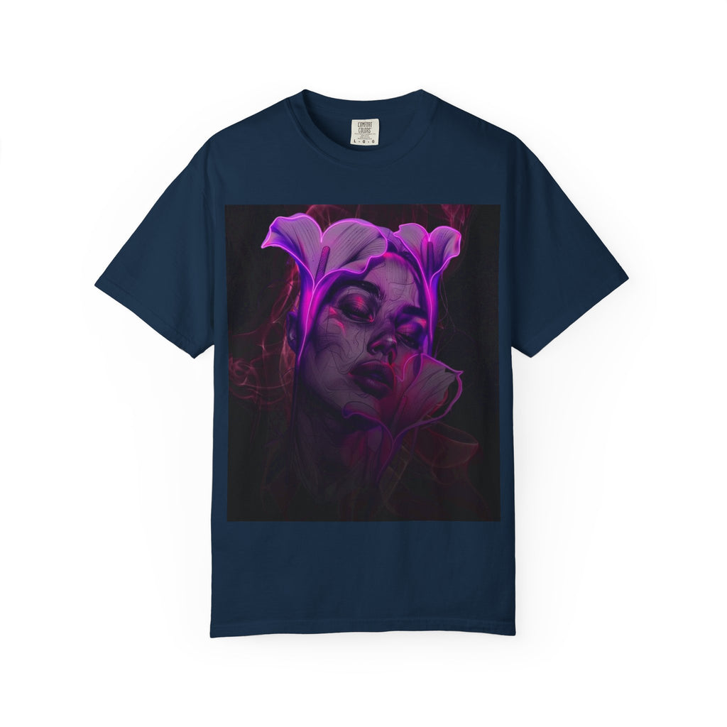 Mystic Purple Portrait T‑Shirt — Legaciess Logo Back