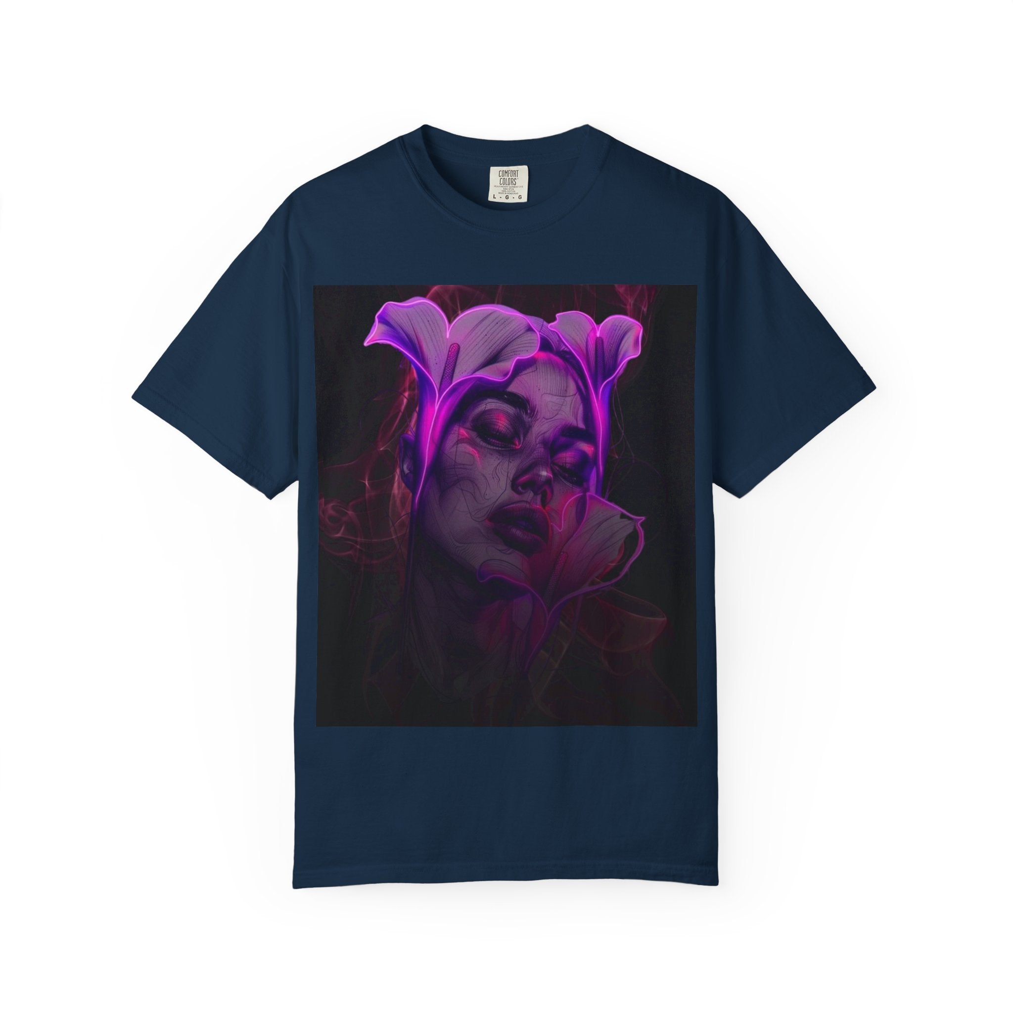 Mystic Purple Portrait T‑Shirt — Legaciess Logo Back