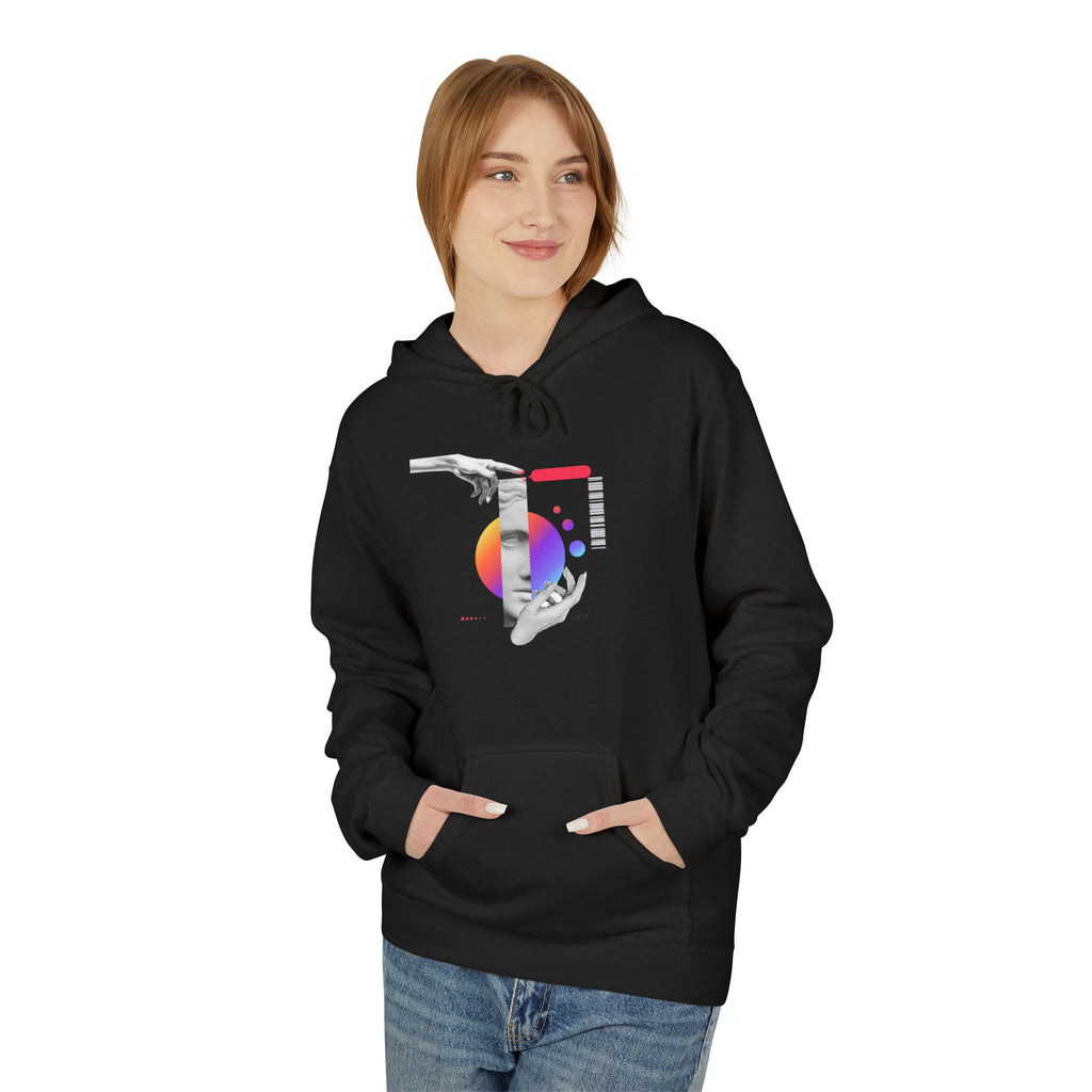 Hoodie — Abstract Hands & Gradient Orb Art Sweatshirt