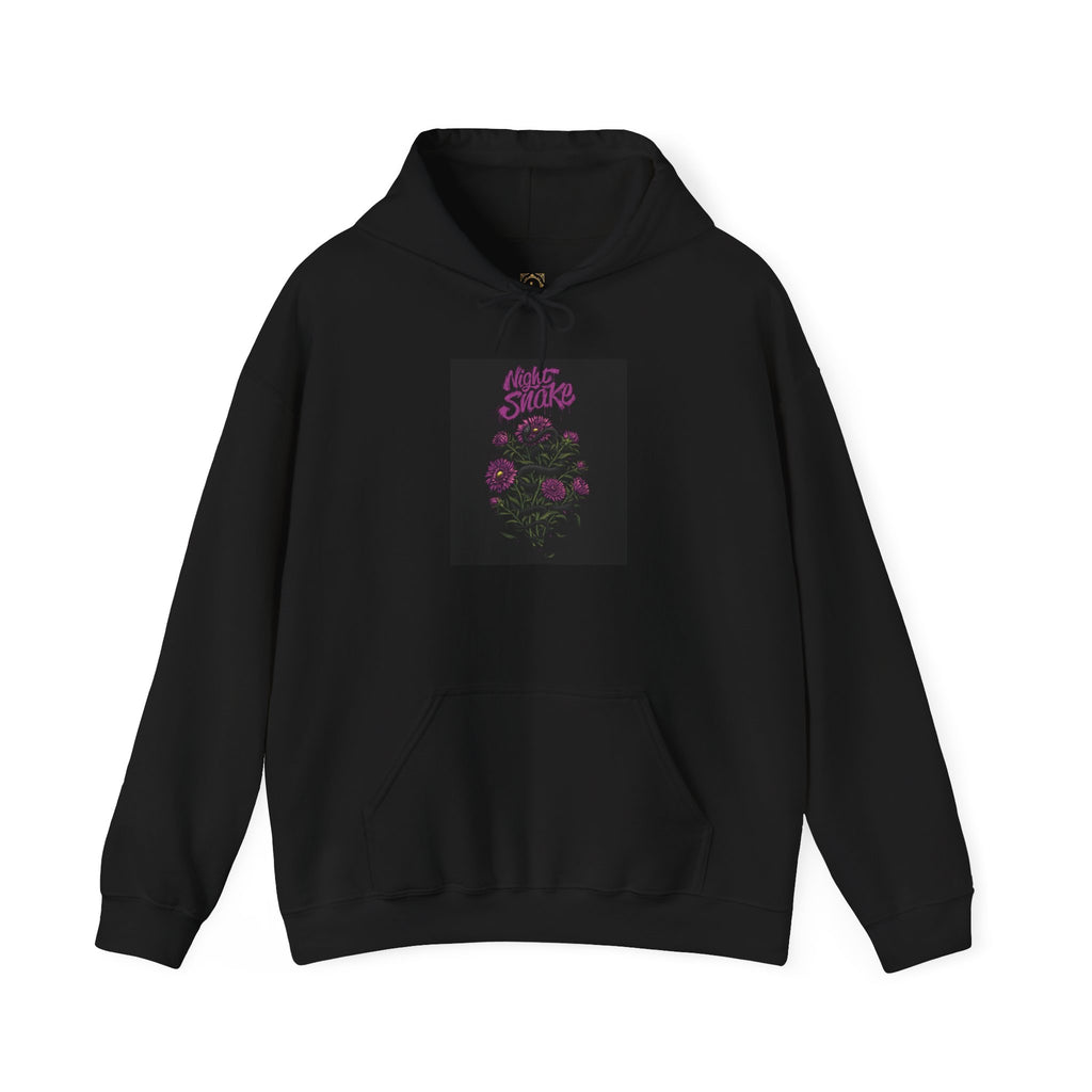 Floral Snake Hoodie — Dark Rose Garden Graphic Sweatshirt