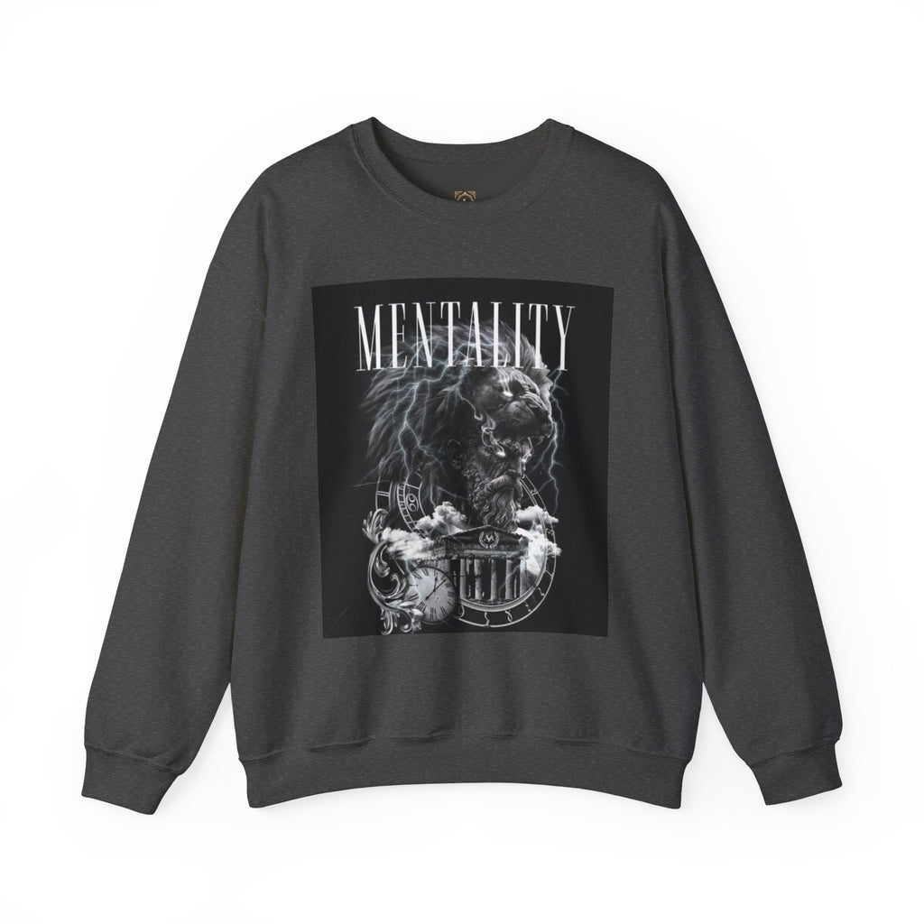 Crewneck Sweatshirt — 'MENTALITY' Lion Graphic | LEGACiESS Back Logo