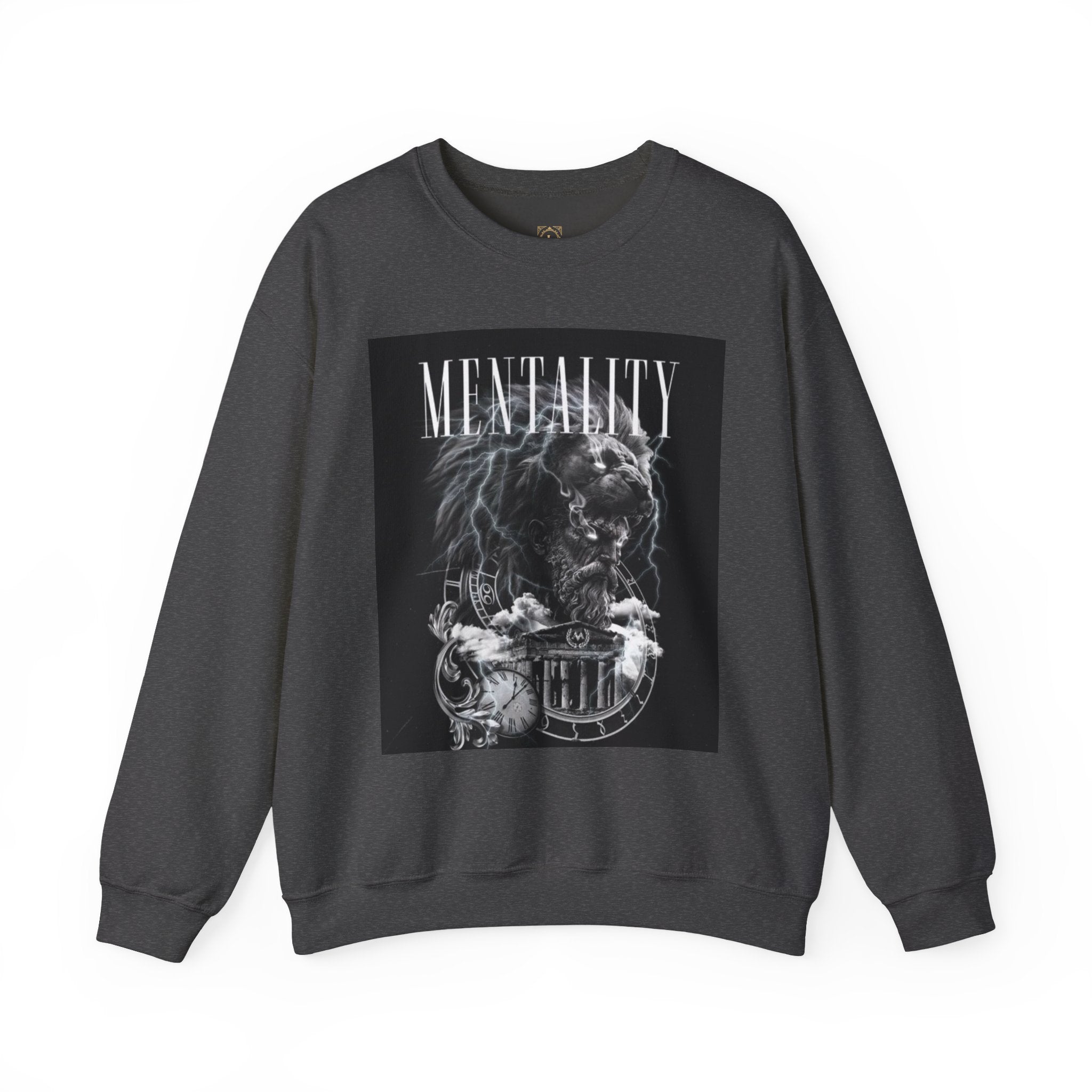 Crewneck Sweatshirt — 'MENTALITY' Lion Graphic | LEGACiESS Back Logo