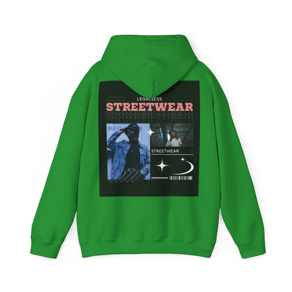 Streetwear Collage Hoodie — Retro Urban Graphic Sweatshirt