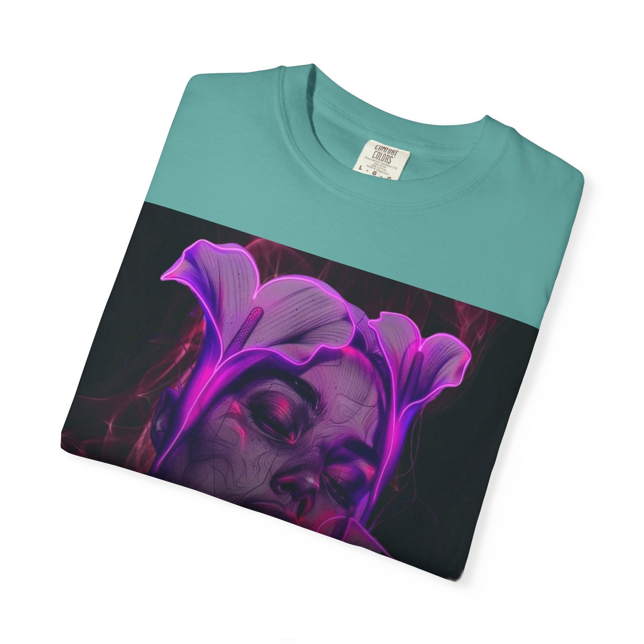 Mystic Purple Portrait T‑Shirt — Legaciess Logo Back